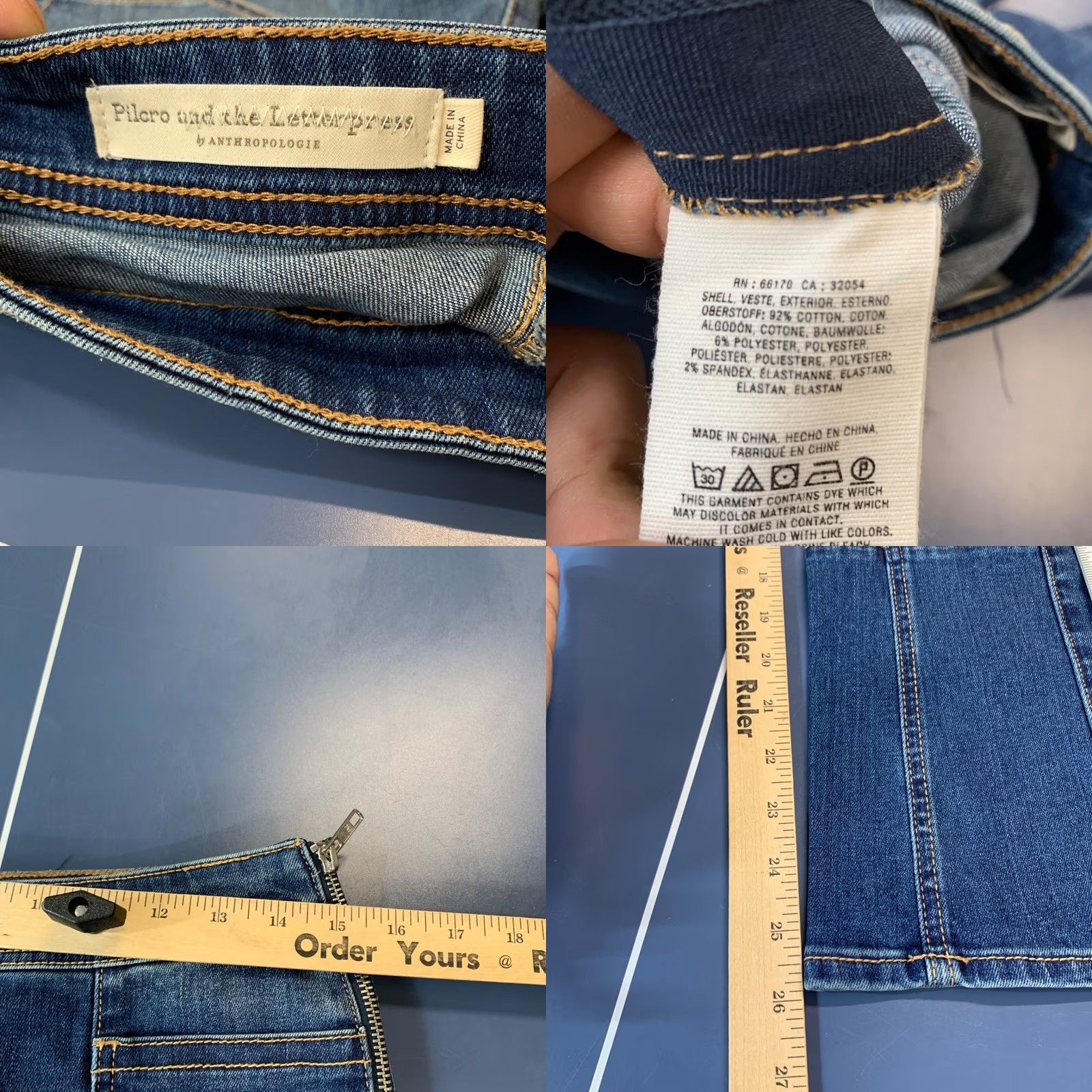 Vintage Pilcro Denim Jeans Womens 27 Flared Blue 27x26 Jeans Size 27" / US 4 / IT 40 - 10 Thumbnail