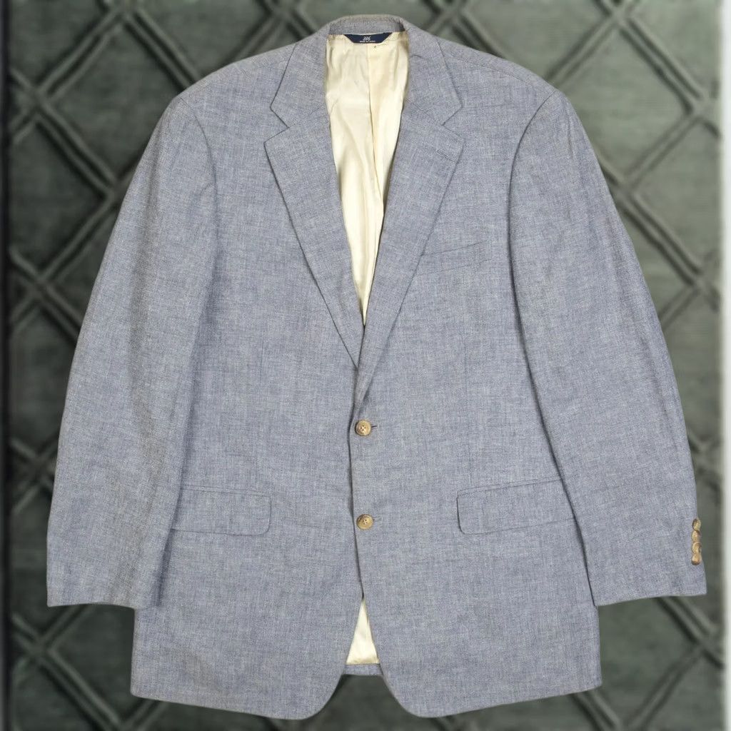 Brooks Brothers Brooks Brothers Men's Vintage 1990s Blazer Jacket Grey 42 Medium 34" Lining Cotton Jacket Size 42R - 1 Thumbnail
