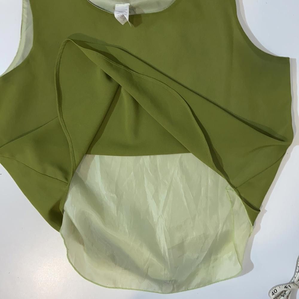 Designer Vintage Lime Layered Blouse Size Medium Size M / US 6-8 / IT 42-44 - 6 Thumbnail