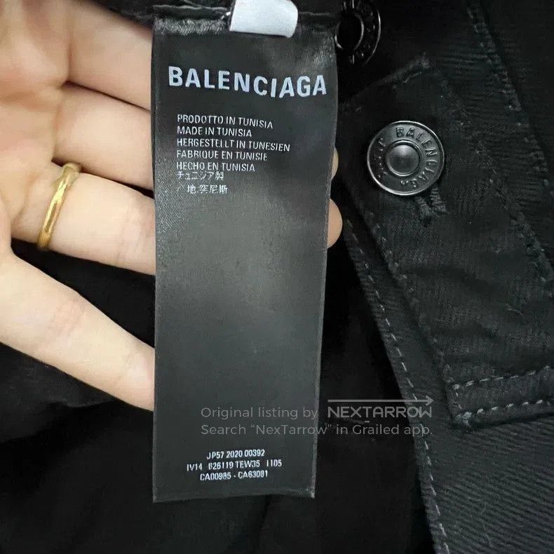 Balenciaga Balenciaga Black Denim Jacket With Logo . Size US L / EU 52-54 / 3 - 6 Thumbnail