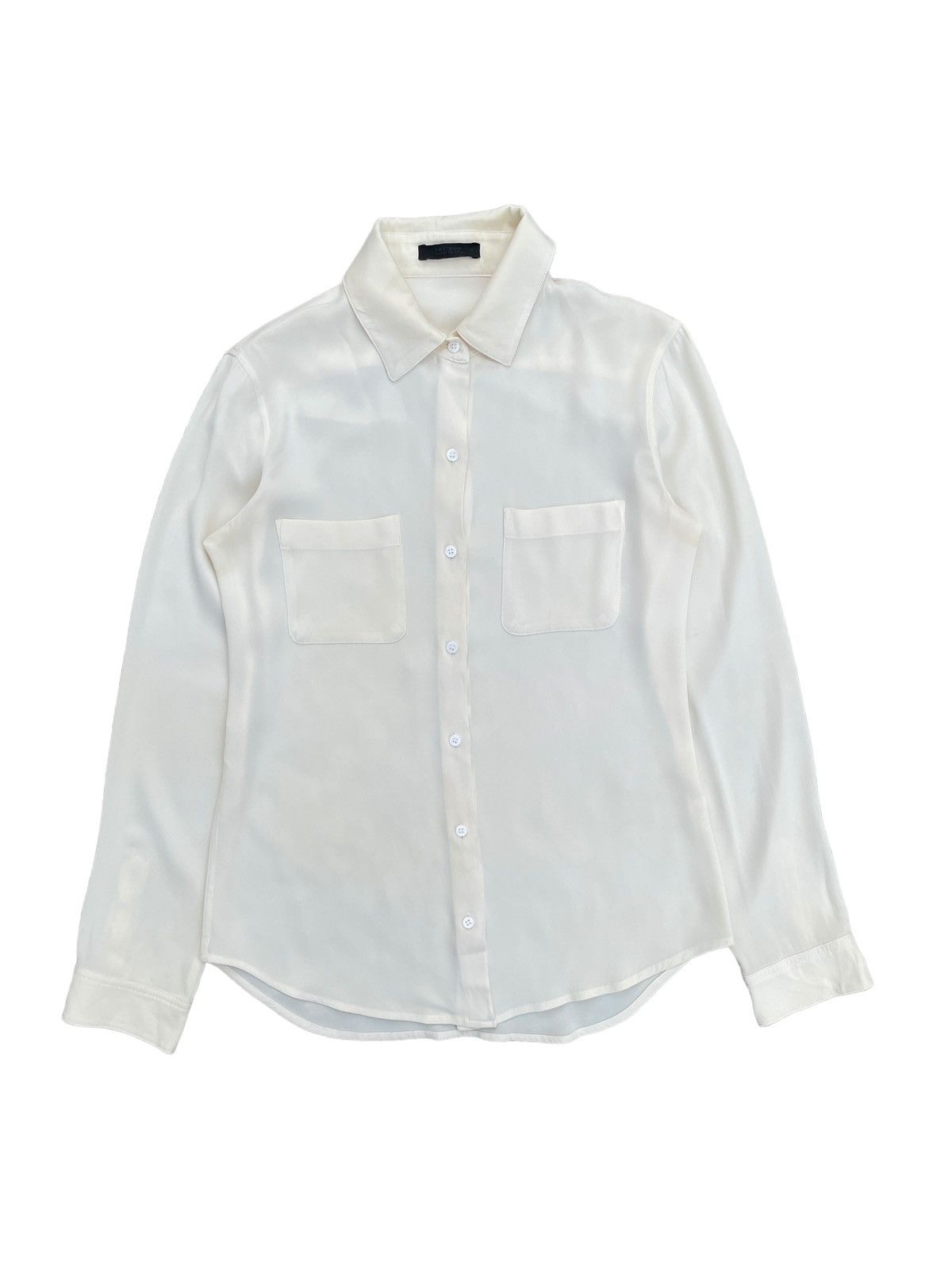 image of The Row Silk Button Ups Shirt in Cream, Women's (Size XS)