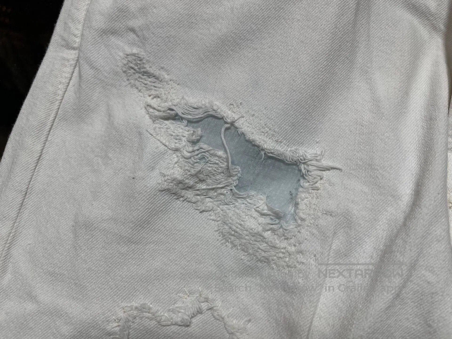 RRL Ralph Lauren white distressed patch denim pants. Size US 33 - 6 Thumbnail