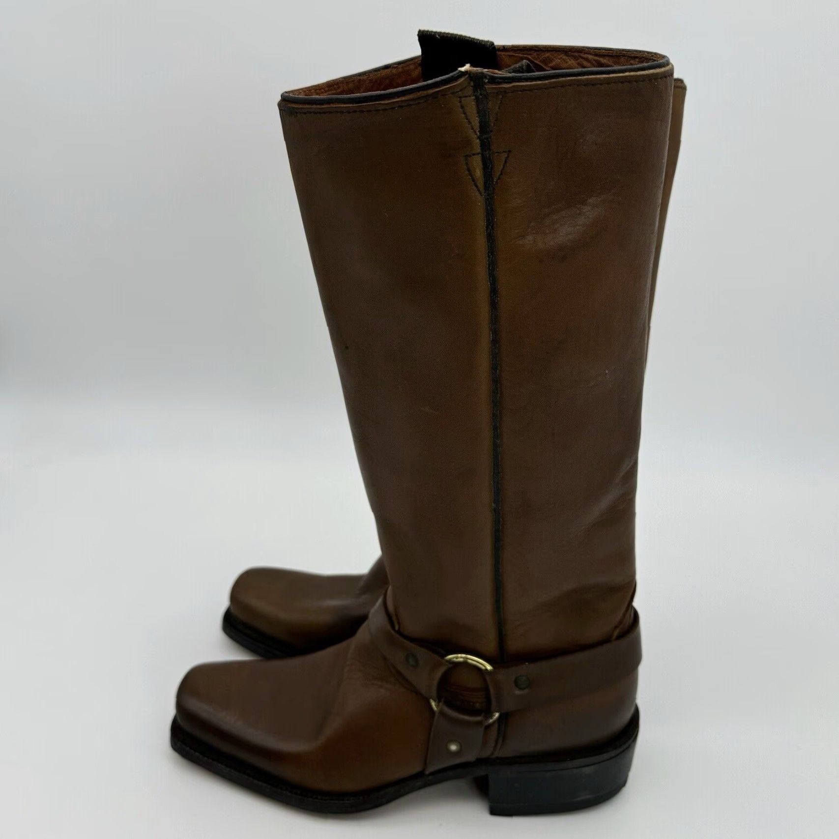 Vintage VINTAGE ACME DINGO 13" HARNESS BOOTS 6.5 D BROWN LEATHER COWBOY SQUARE TOE USA MADE Unisex Size US 7 / IT 37 - 4 Thumbnail