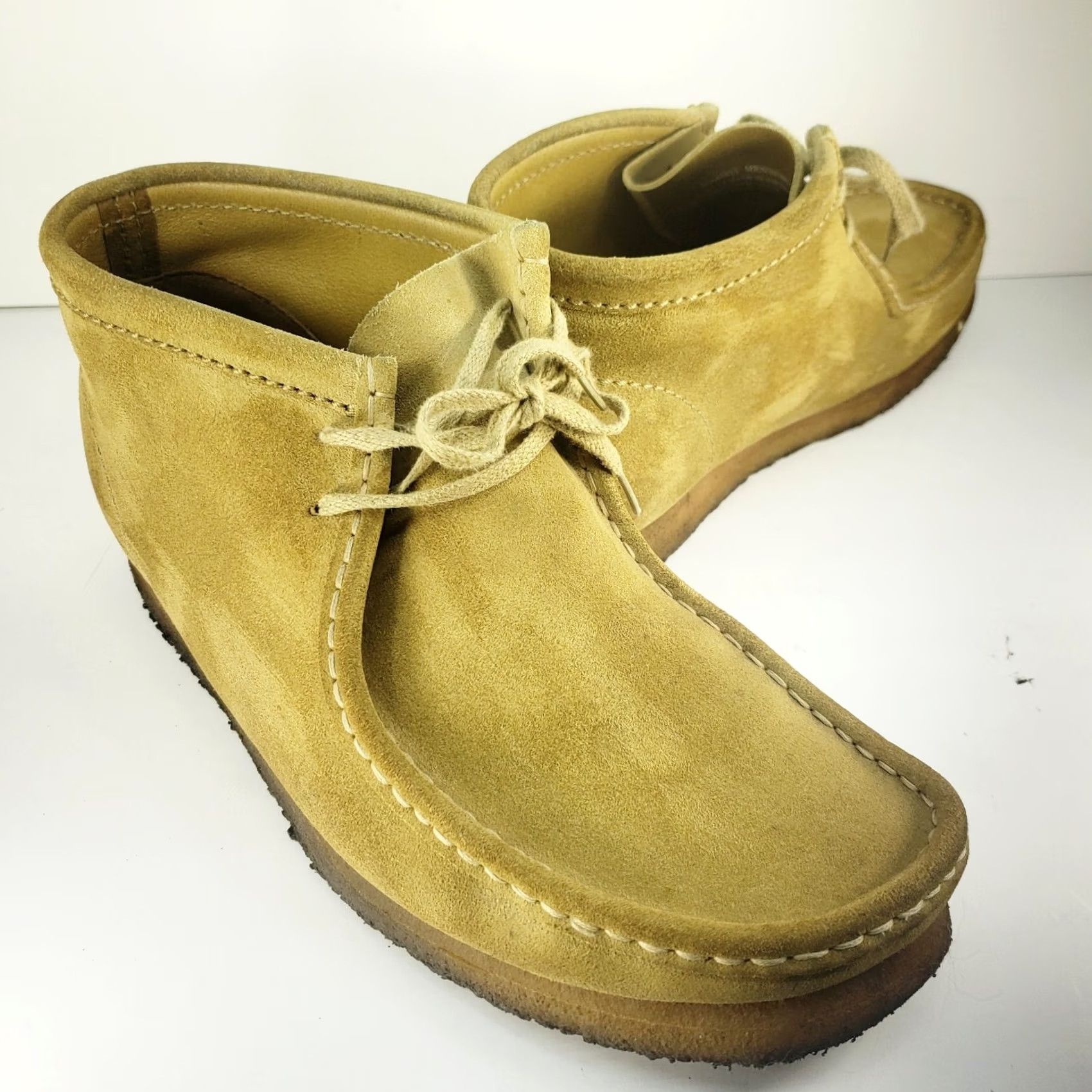 Clarks Clarks Originals Men's 11.5M Tan Leather Suede Chukka Desert Boots Casual, Travel, Workwear - Comfort, Crepe Soles, Leather Insole - Vintage No Size US 12 / EU 45 - 2 Thumbnail