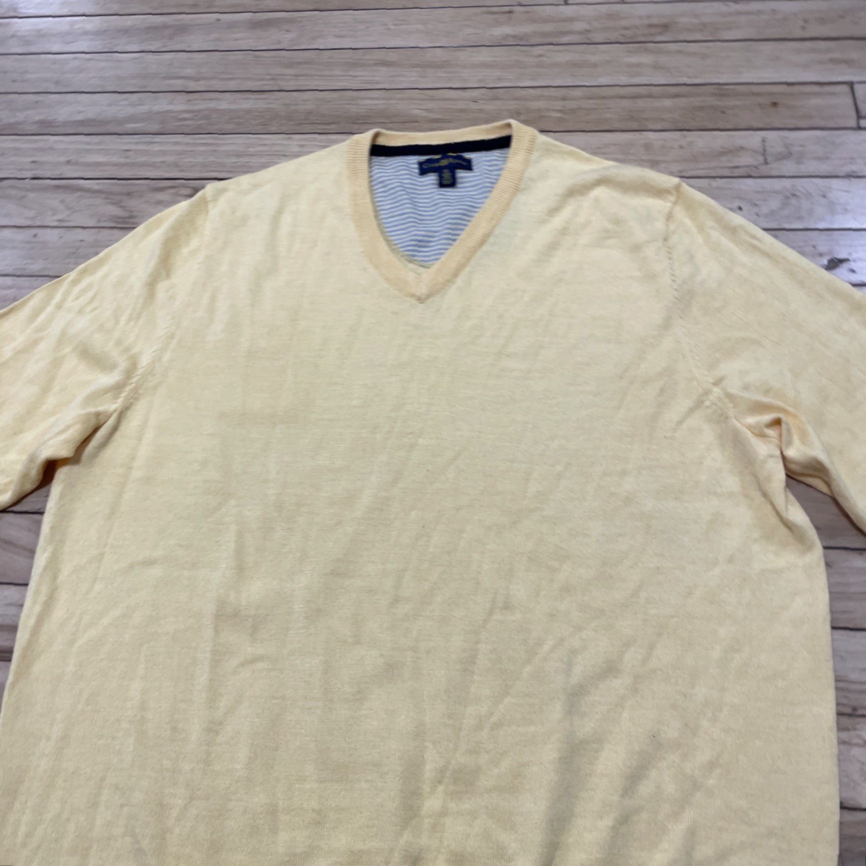 Club Room VINTAGE Club Room Merino Wool Sweater Men XL Light Yellow Retro 70s Arnold Palmer Golf Pullover Knit Sweater Size US XL / EU 56 / 4 - 3 Thumbnail
