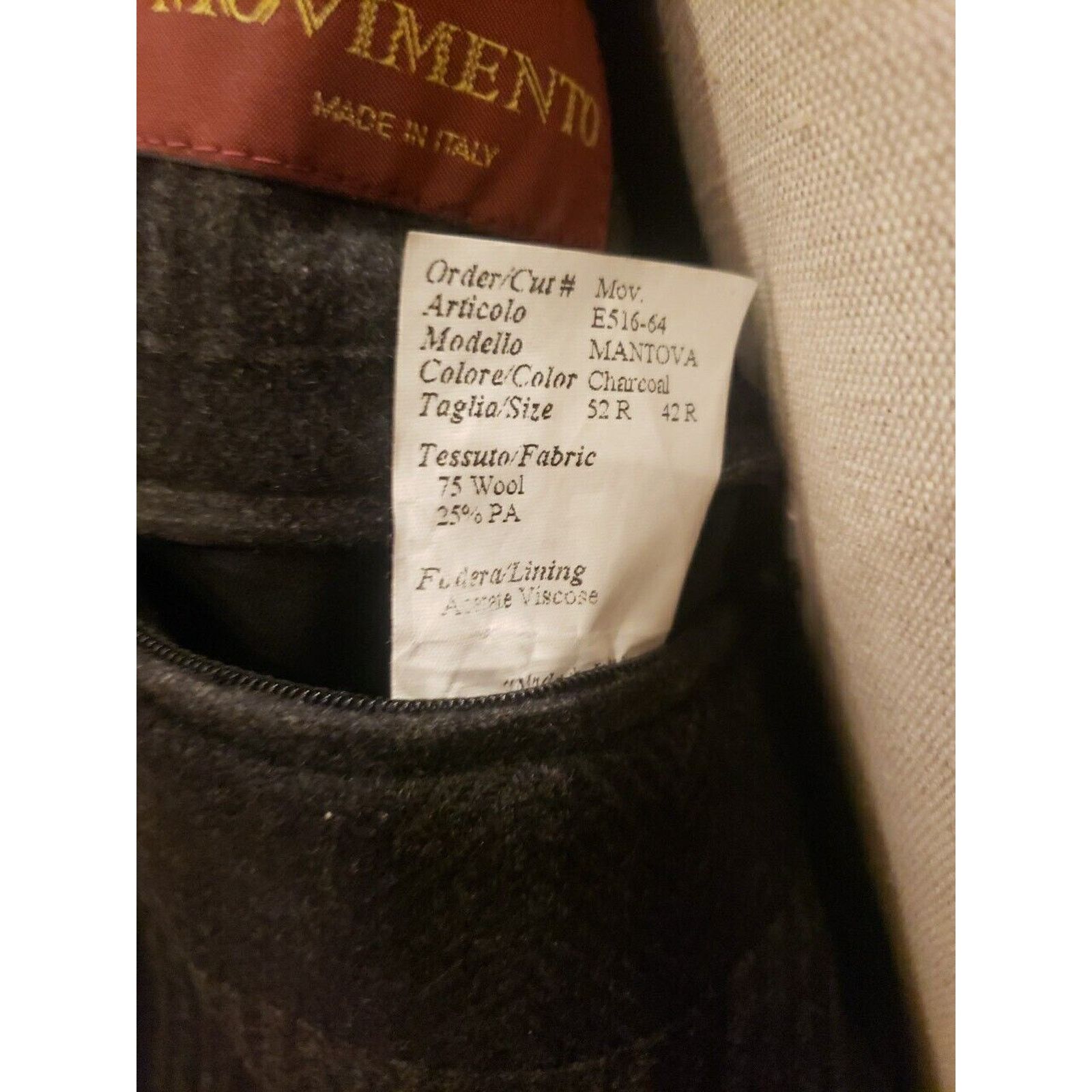 Other Movimiento Italian Over Coat Size 42 R Wool Size US L / EU 52-54 / 3 - 4 Thumbnail