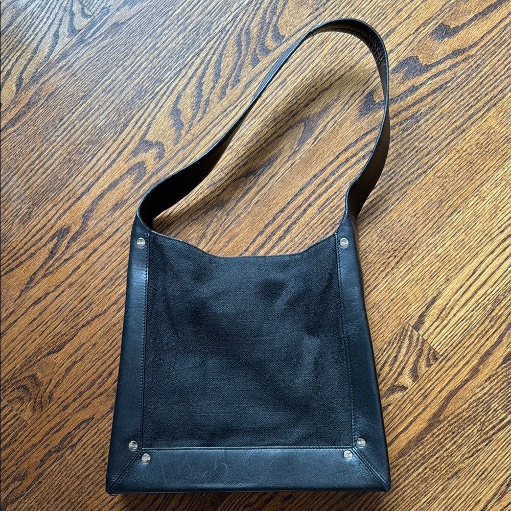 Other Hamilton Hodge Women’s Elegant Black Leather Denim Shoulder Size ONE SIZE - 1 Thumbnail