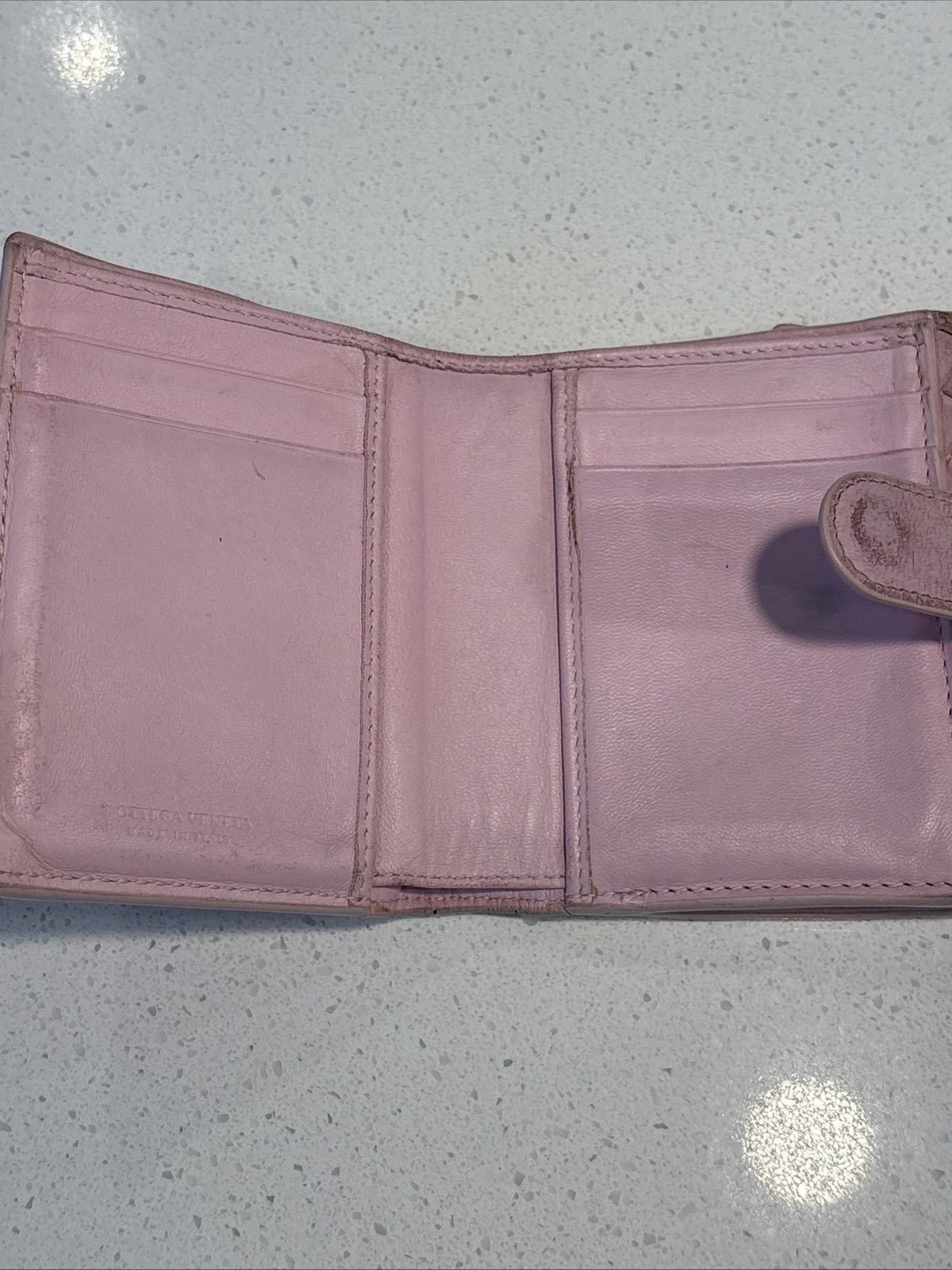 Bottega Veneta Bottega Veneta Pink Leather Woven Wallet Bi Fold Card Holder Size ONE SIZE - 8 Thumbnail