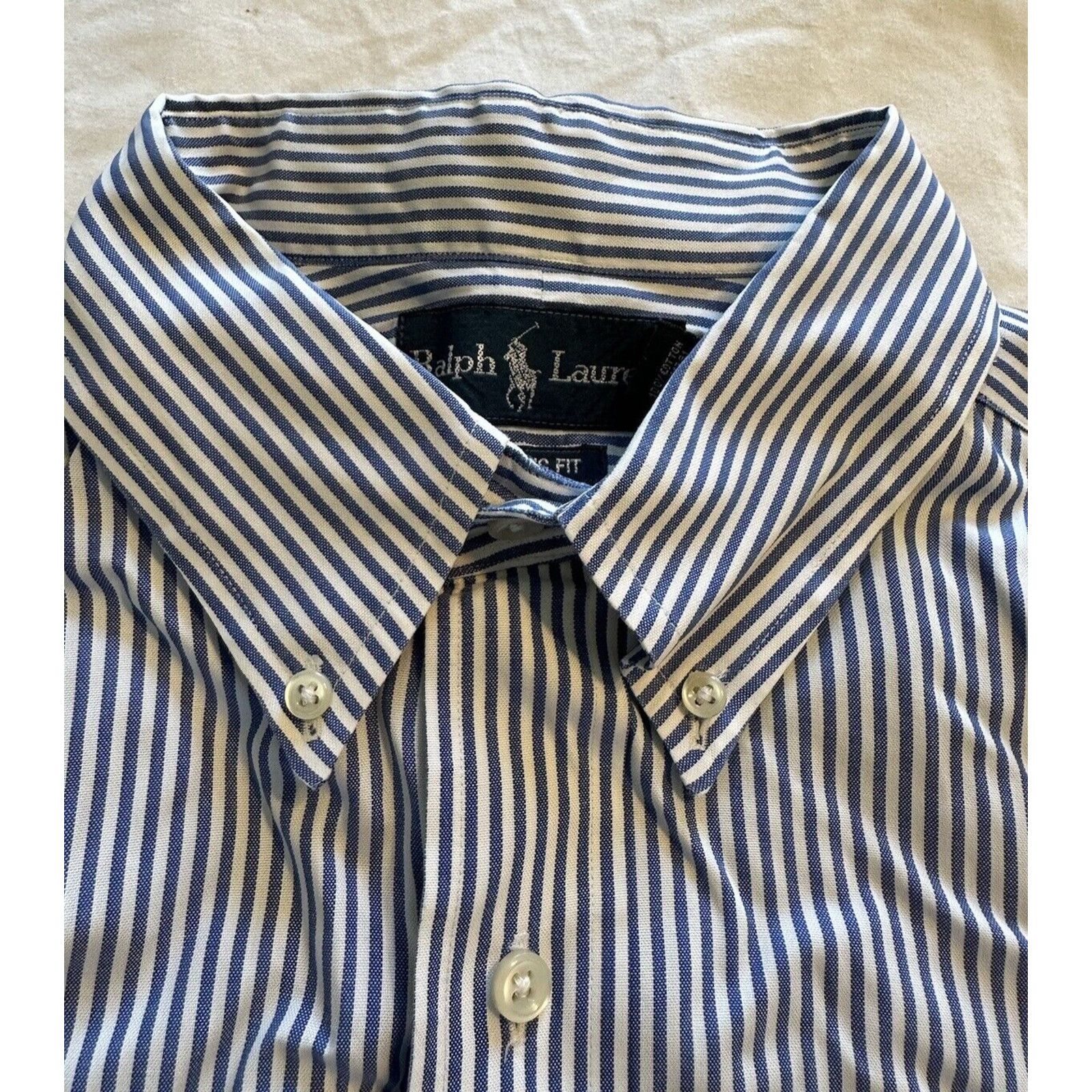 Ralph Lauren Ralph Lauren Classic Blue/White Striped Pony Button Shirt Size US XL / EU 56 / 4 - 9 Thumbnail