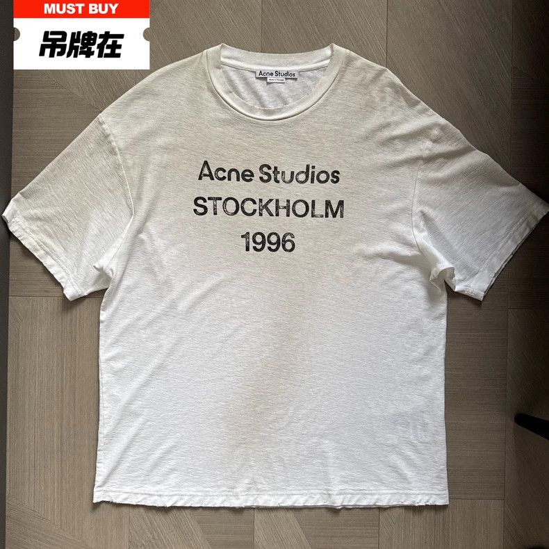 Acne Studios Acne Studios White lettered short-sleeved shirt Size S / US 4 / IT 40 - 1 Thumbnail