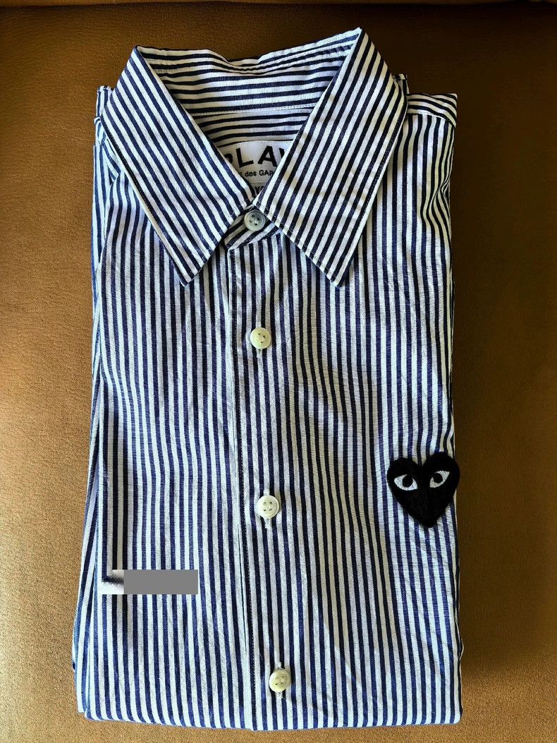 Comme des Garcons Comme Des Garcons Striped Black Heart Shirt Size XS / US 0-2 / IT 36-38 - 3 Thumbnail