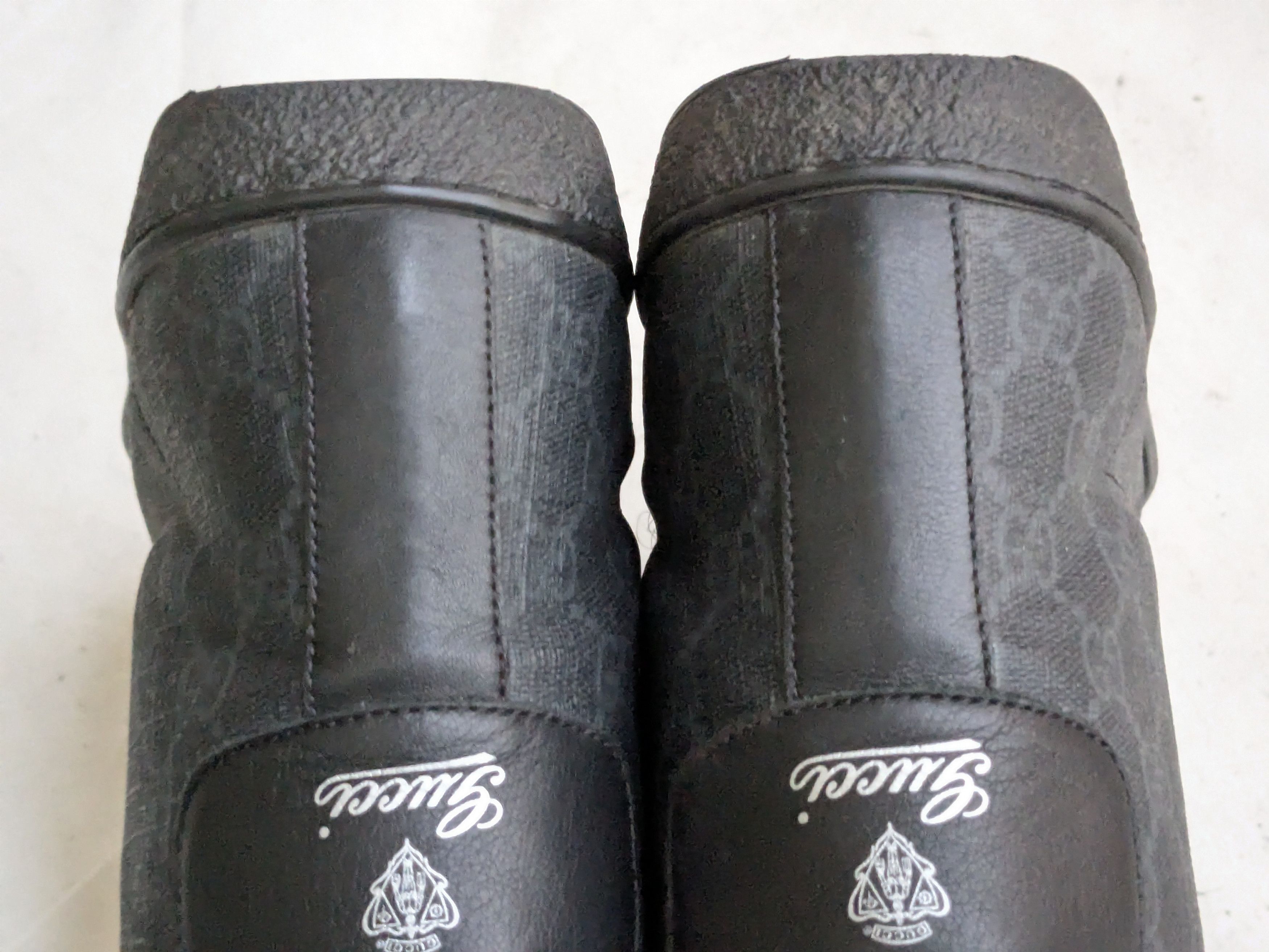 Gucci Gucci High Top Sneakers Black 8.5 Leather Monogram GG Size US 8.5 / EU 41-42 - 12 Thumbnail