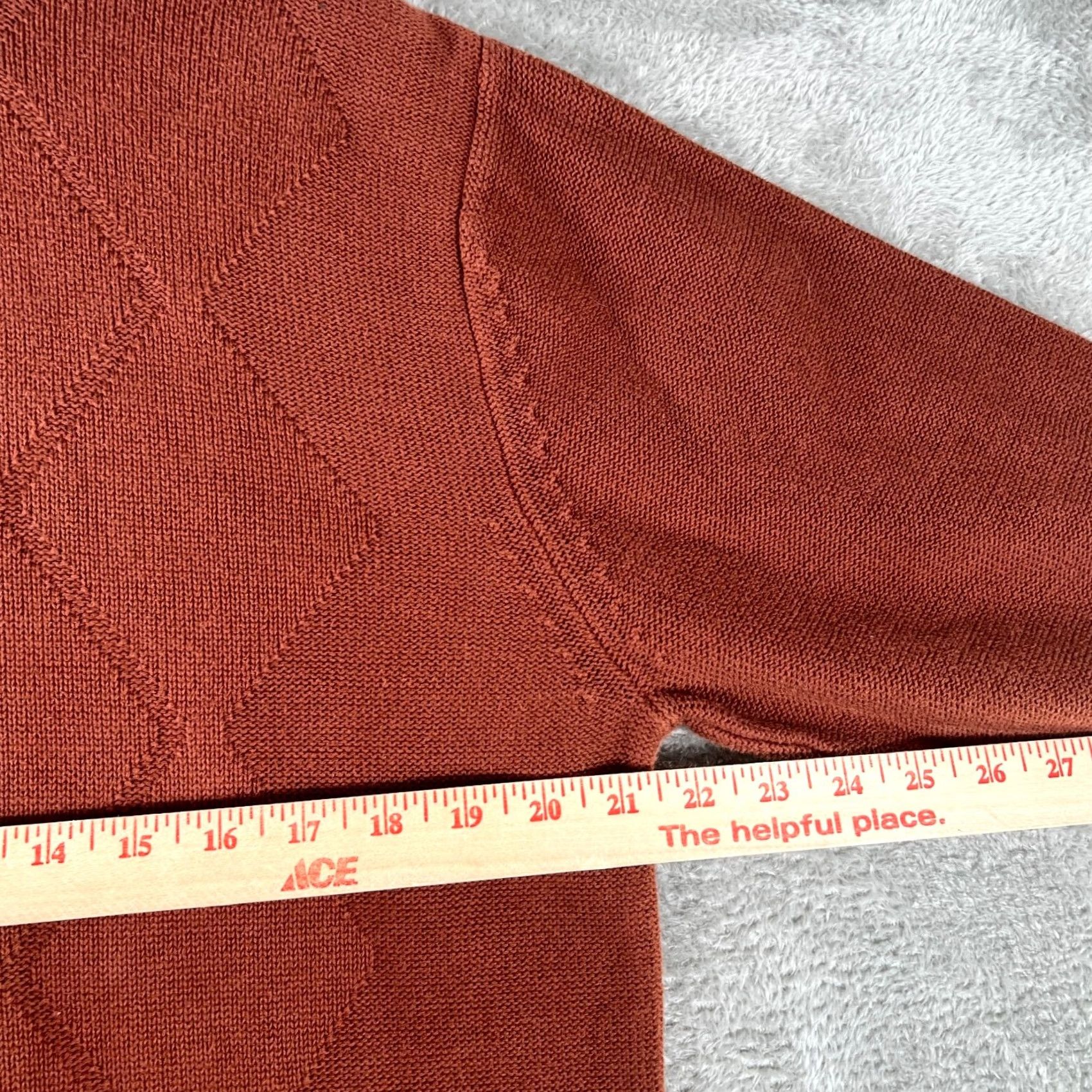 Pronto Uomo Pronto Uomo Sweater Mens Large Red 1/4 Zip Mock Neck Diamond Argyle Knit Preppy Size US L / EU 52-54 / 3 - 5 Thumbnail