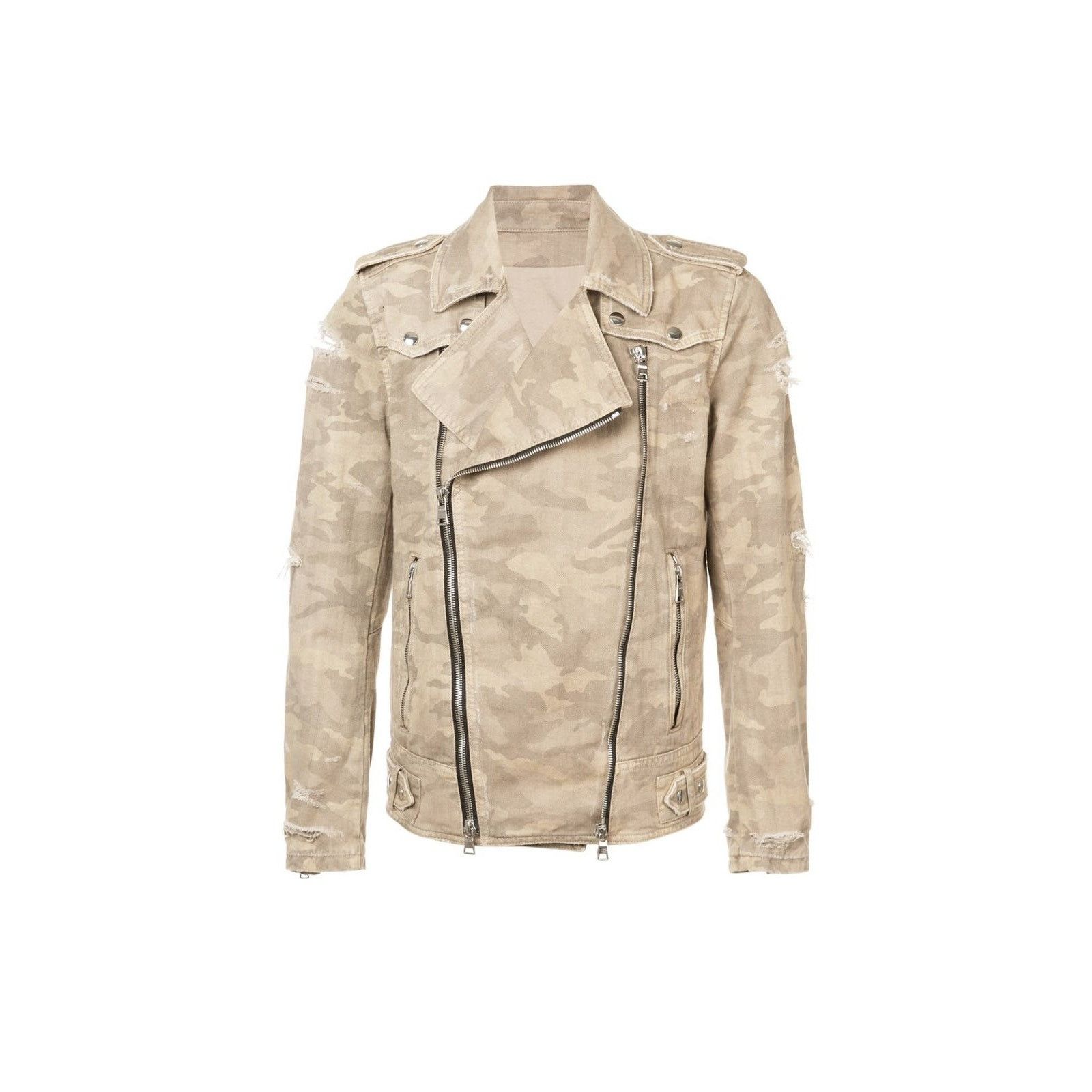 Balmain Balmain Destroyed Camouflage Print Biker Jacket Size US M / EU 48-50 / 2 - 1 Thumbnail