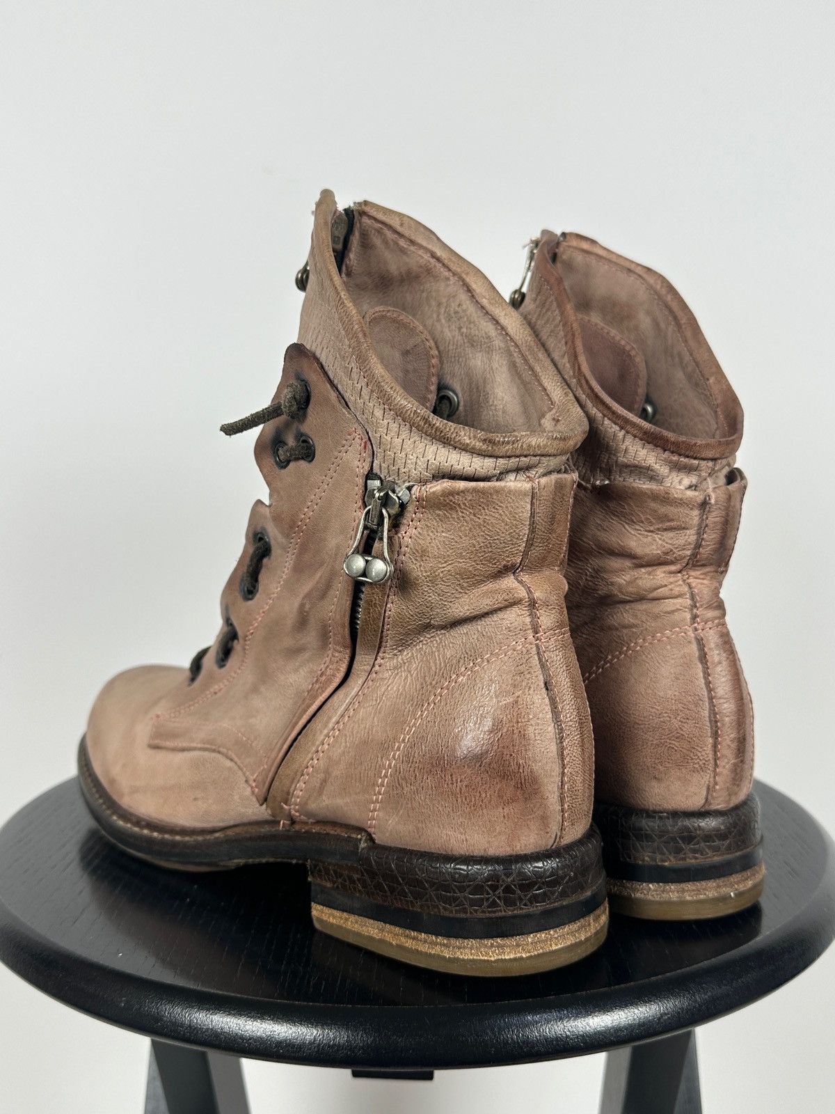 A.S.98 A.S.98. Airstep Leather Front Zip Biker Combat Ankle Boots Size US 10 / IT 40 - 5 Thumbnail