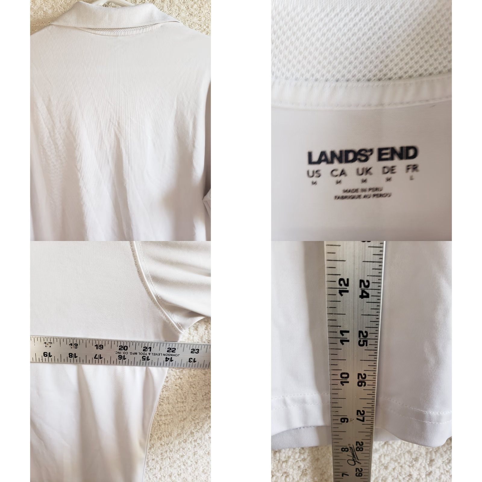 Lands' End Lands' End Men's M White Performance Golf Polo Shirt Size US M / EU 48-50 / 2 - 8 Thumbnail