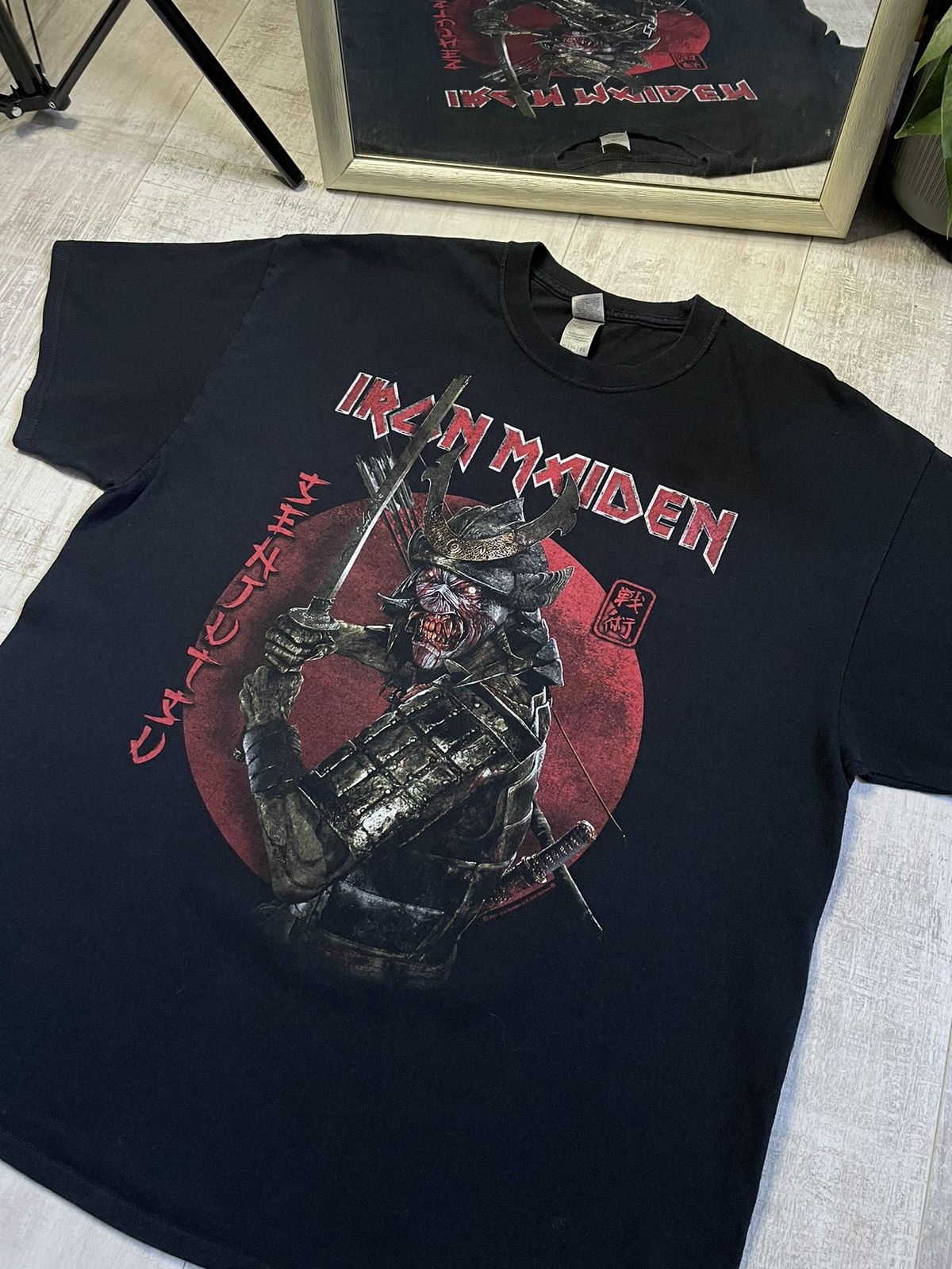Iron Maiden Vintage Iron Maiden Japan Samurai T-Shirt Band Y2K RARE Size US XL / EU 56 / 4 - 3 Thumbnail