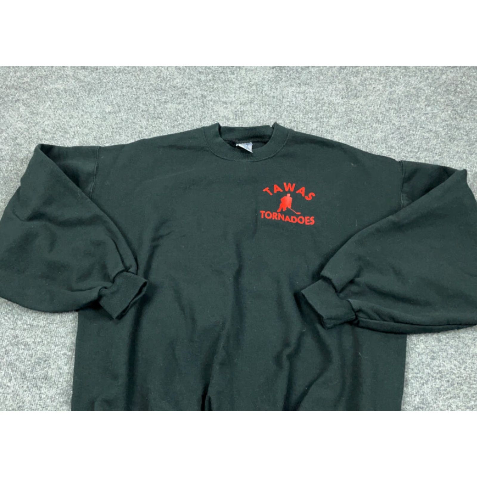 Jerzees Jerzees Sweatshirt Adult Large Black Hockey Double Sided Print Tawas Tornados Michigan School Size US L / EU 52-54 / 3 - 5 Thumbnail