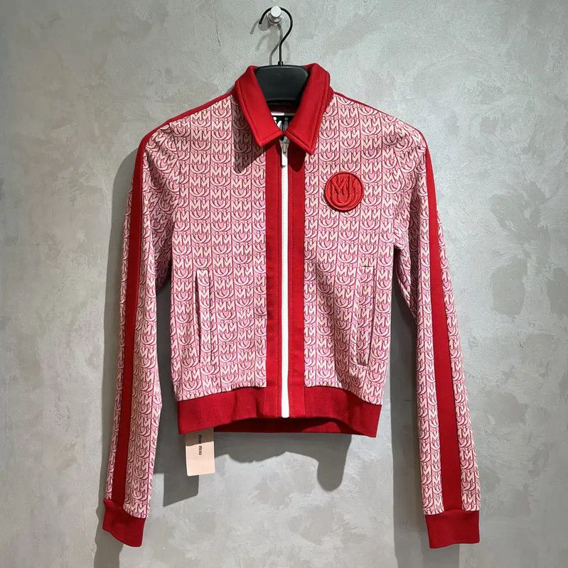 Miu Miu Miu Miu Red Cotton Blend Women's Cardigan 0089 Size S / US 4 / IT 40 - 1 Thumbnail