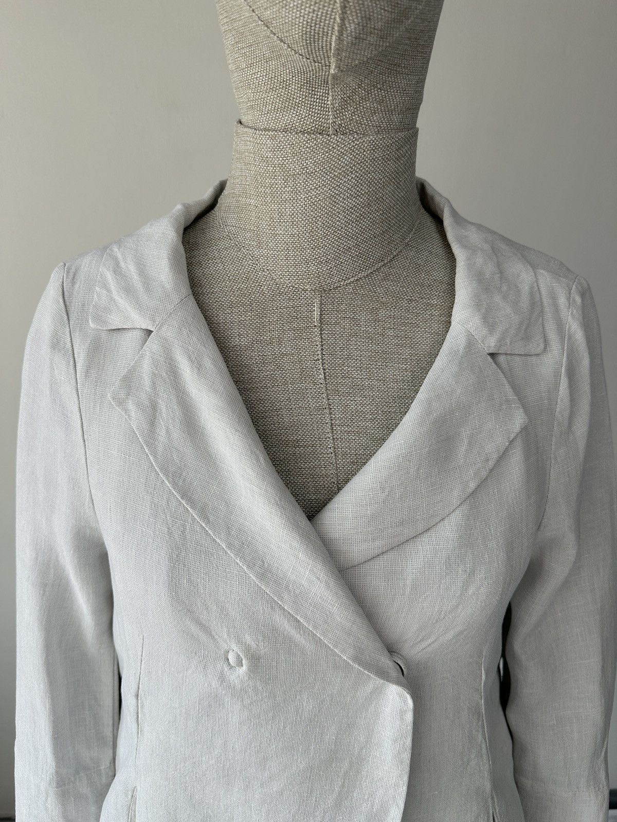 Annette Gortz ANNETTE GORTZ Avant Garde Asymmetrical Linen Blazer Jacket Size XS / US 0-2 / IT 36-38 - 3 Thumbnail