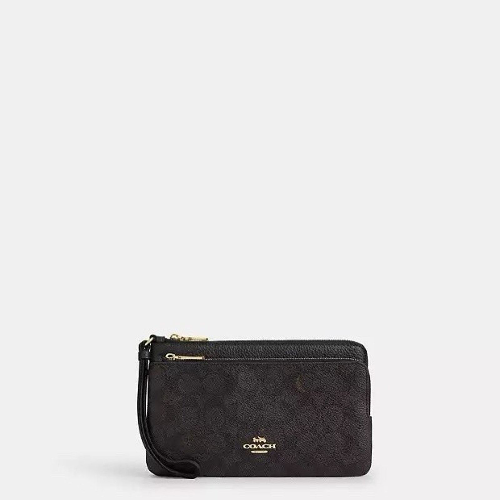 Coach NWT Coach Double Zip Wallet Wristlet CX161 Gold/Walnut/Black Size ONE SIZE - 4 Thumbnail