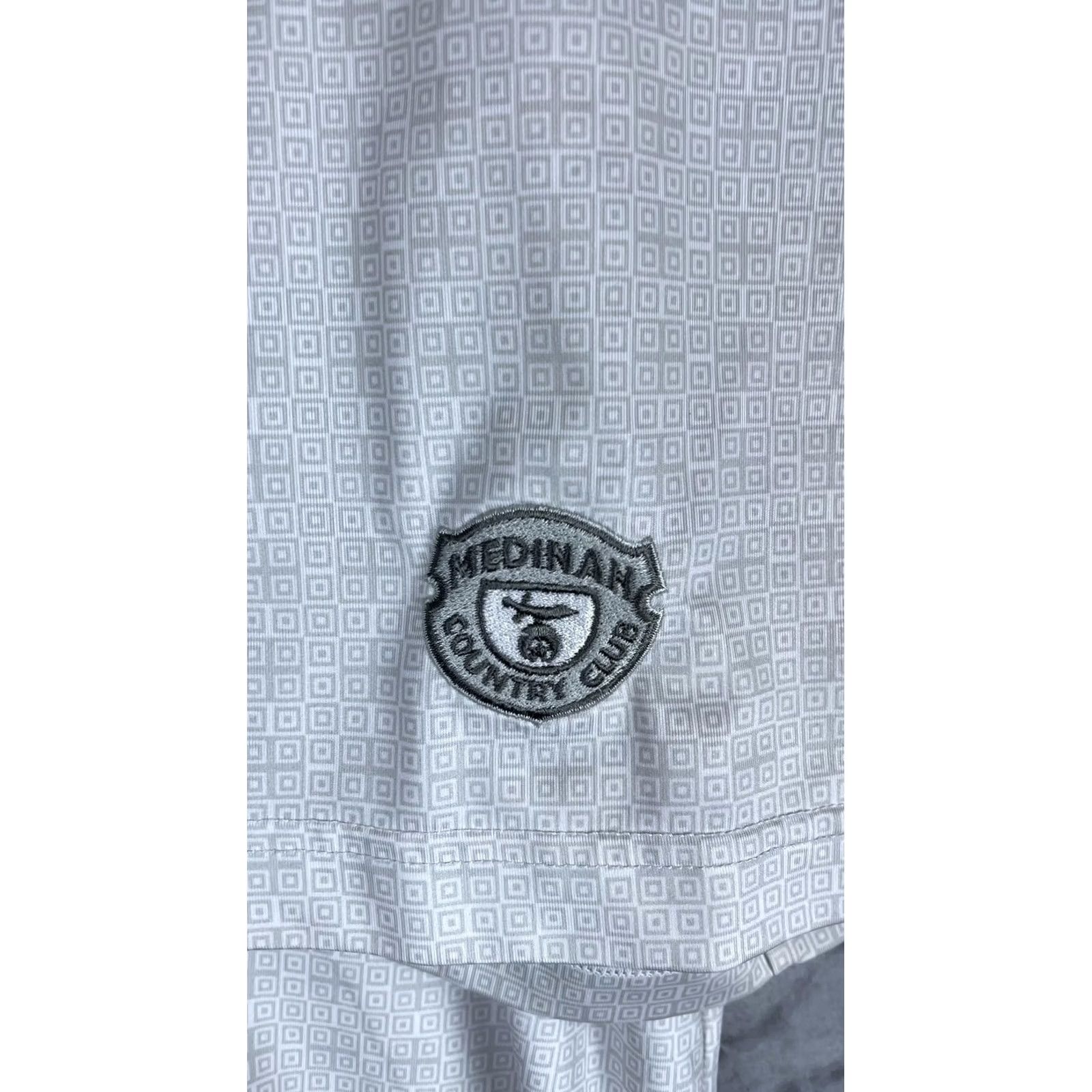 Vintage Straight Down Golf Polo Shirt Mens XL White Geometric Medinah Country Club Size US XL / EU 56 / 4 - 2 Thumbnail