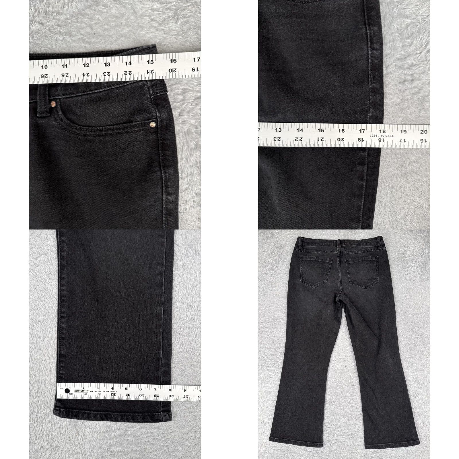 Vintage LC Lauren Conrad Kick Boot Jeans Womens 8 Black Cotton Mid Rise Slim Stretch 30x25 Jeans Size 30" / US 8 / IT 44 - 9 Thumbnail