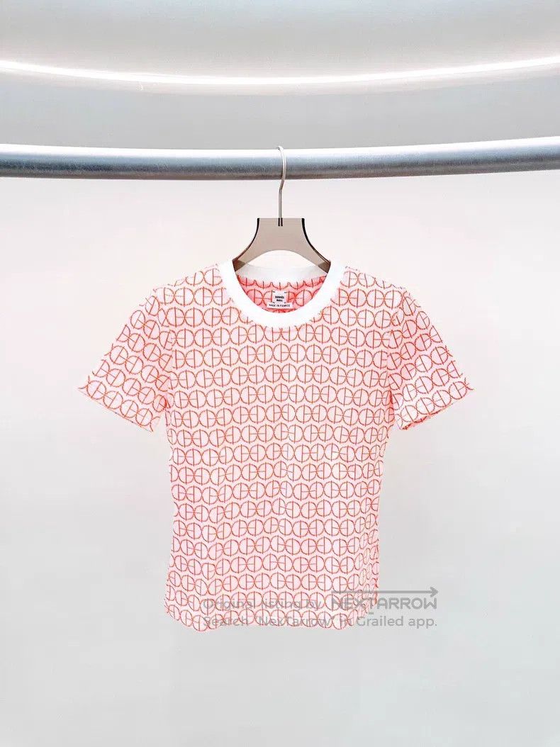 Hermes Red patterned knit short-sleeve