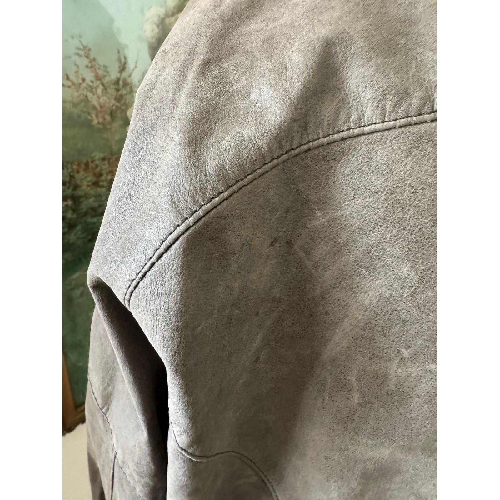 Other Vintage NYC Boutique Motorcycle Gray Cropped Leather Jacket Size M / US 6-8 / IT 42-44 - 6 Thumbnail