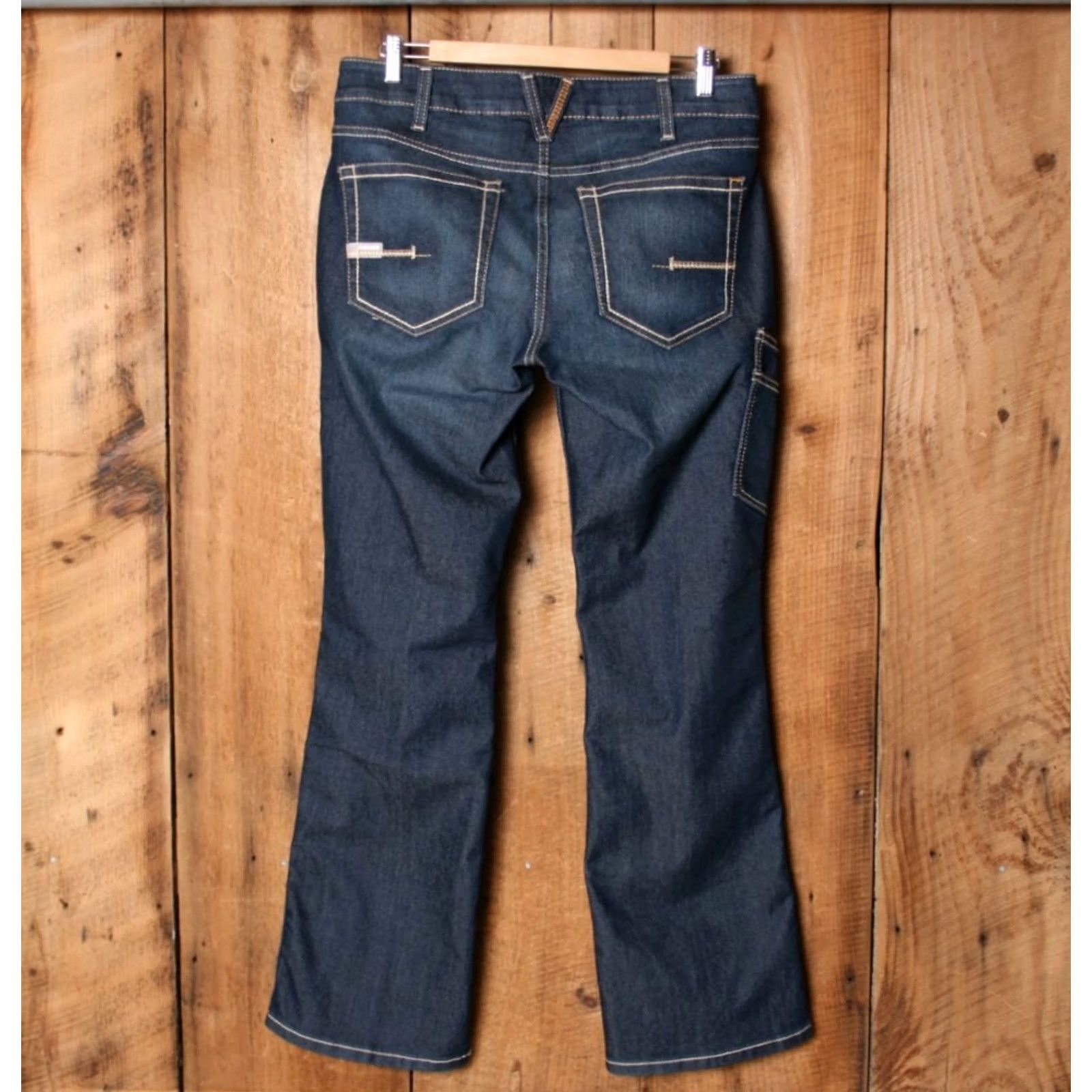 Ariat VINTAGE Ariat Rebar Blue Bootcut Denim Jeans Women's 30S 32x32 Denim Bootcut Jeans Womens Shoes Storage? Size 24" / US 00 / IT 34 - 4 Thumbnail