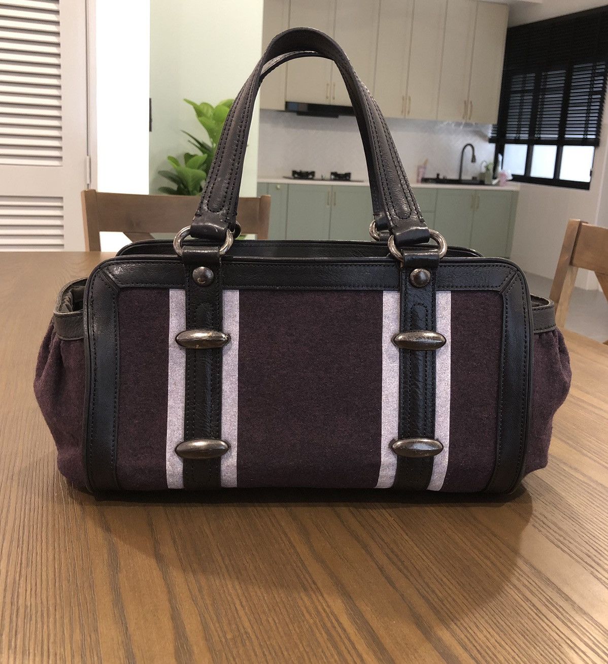 Burberry Burberry Purple Shoulder Bags for Wool Exterior Women Size ONE SIZE - 3 Thumbnail