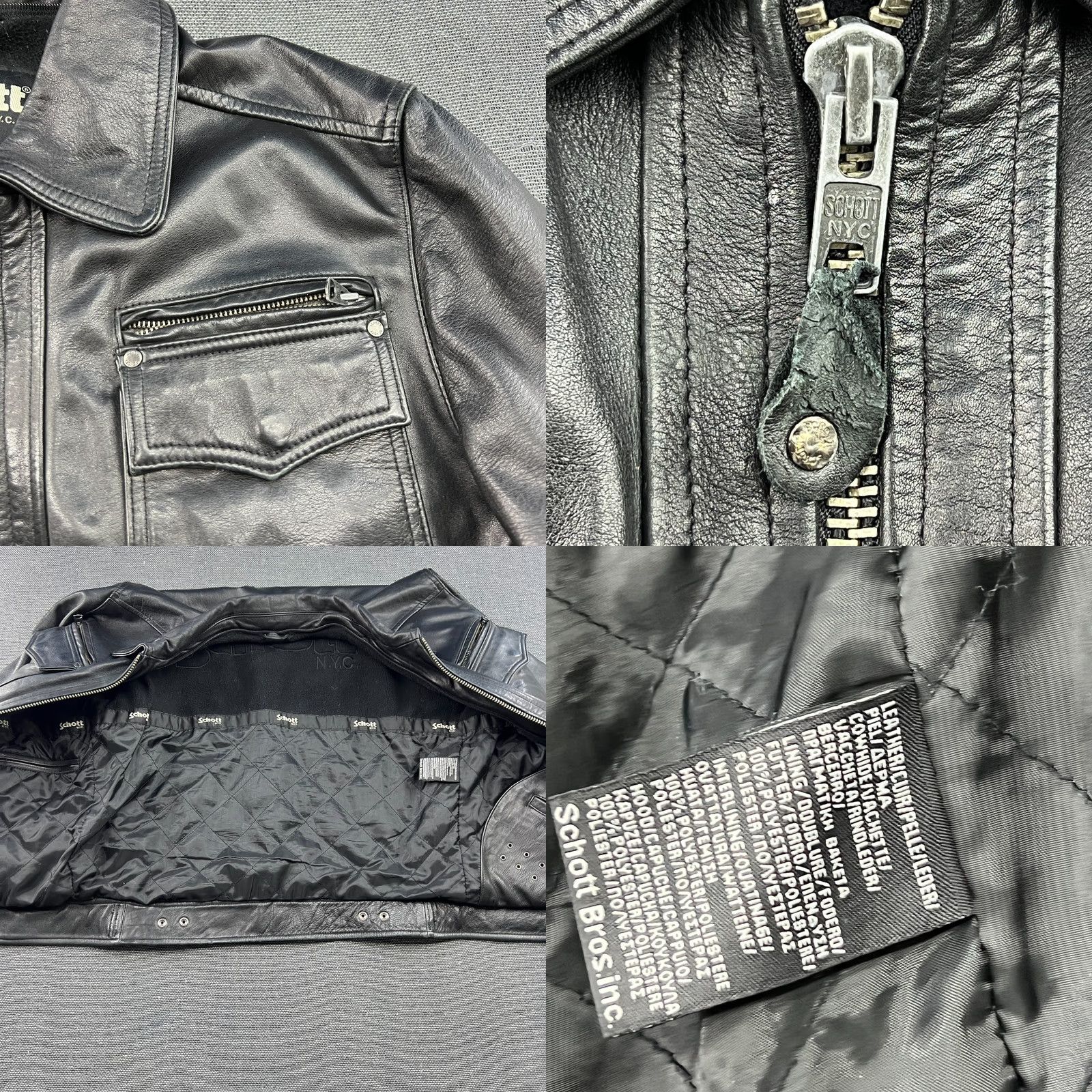 Schott VINTAGE SCHOTT MSG Leather Police Jacket Mens Medium Black Lined USA LC8102 Pockets Mens Brown? Size US M / EU 48-50 / 2 - 9 Thumbnail