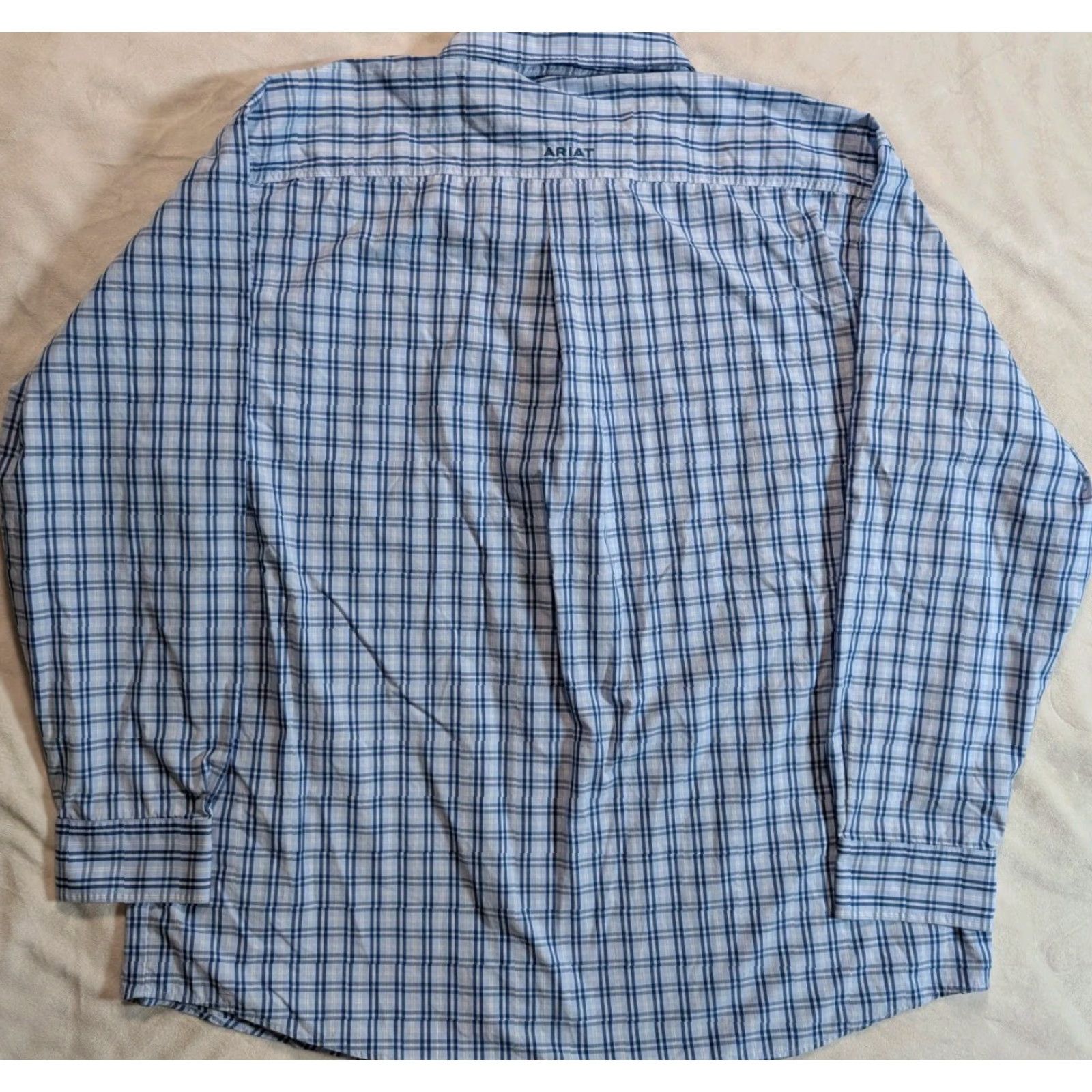 Ariat Ariat Pro Series Shirt XXL Blue Check Long Sleeve Western Cowboy Work Shirt Men Regular Size Blue Check Pattern Western Shirt Size US XXL / EU 58 / 5 - 6 Thumbnail