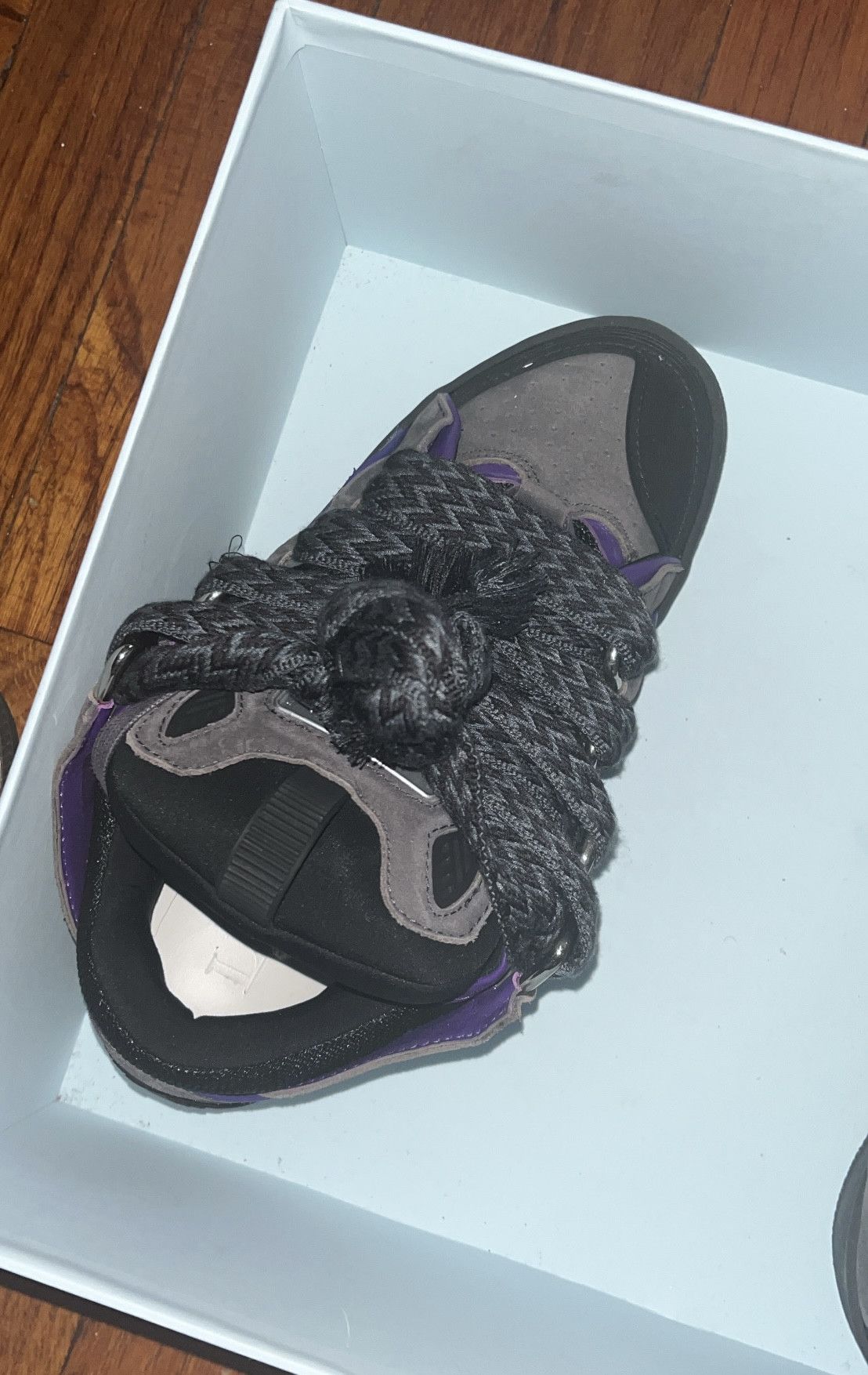 Lanvin LANVIN Exclusive Black & Purple Curb Sneakers Size US 8.5 / IT 38.5 - 2 Thumbnail