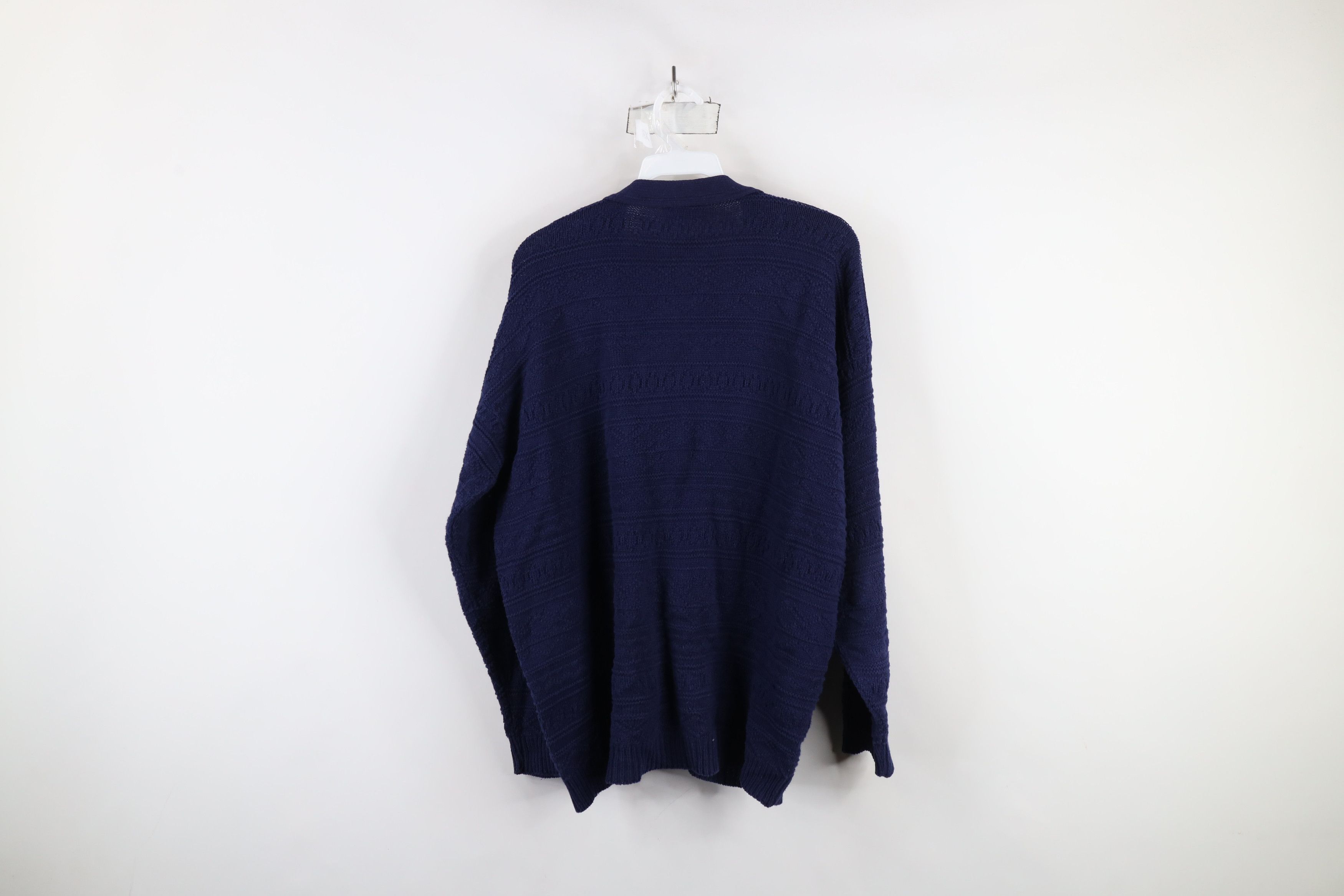 Vintage Vintage 90s Streetwear Fair Isle Knit Cardigan Sweater USA Size L / US 10 / IT 46 - 9 Thumbnail