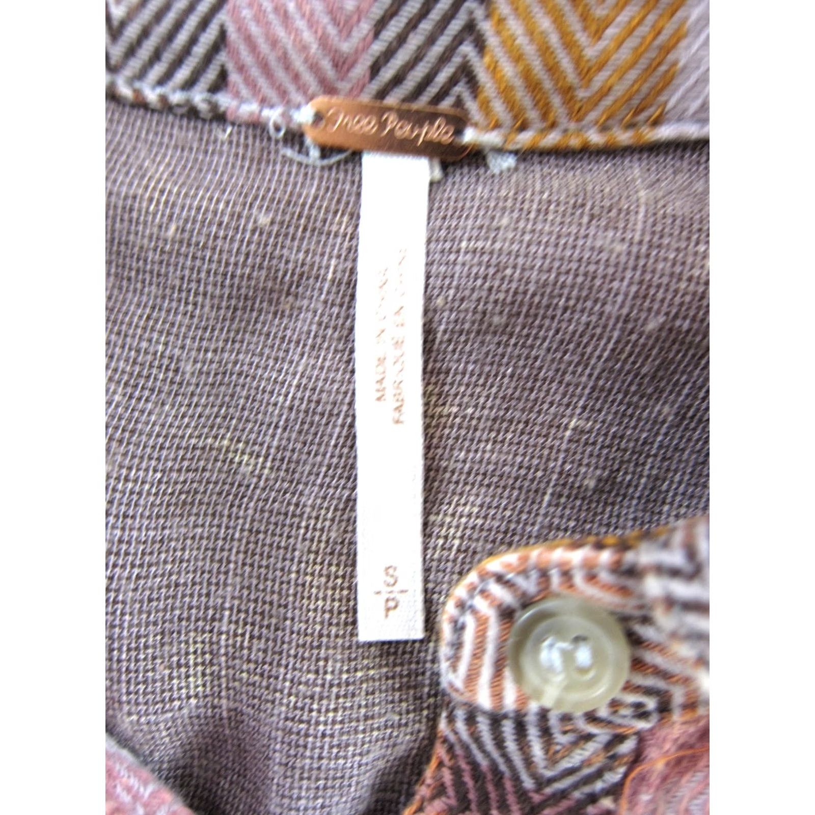 Free People Free People Blouse Shirt Womens S Oversized Plaid Flannel 100% Cotton Button Up Pink Orange Brown Pocket Casual Sleeve Size S / US 4 / IT 40 - 3 Thumbnail