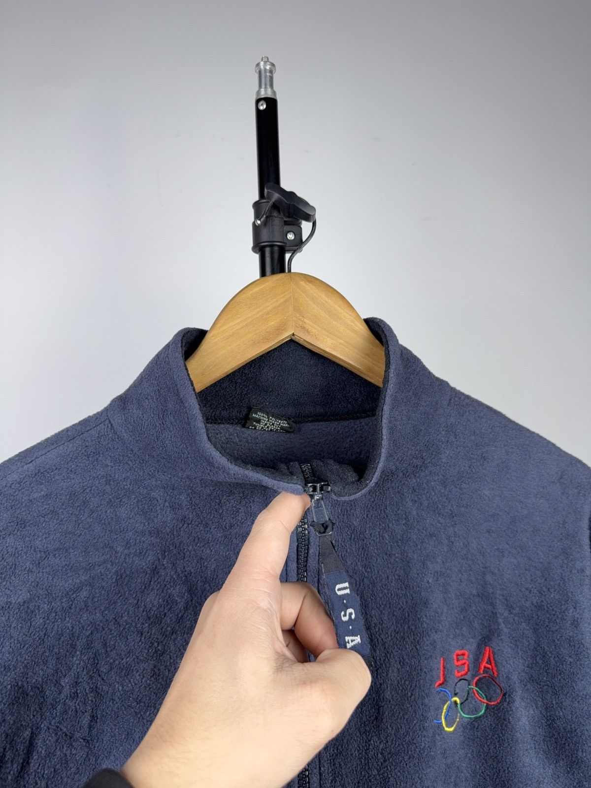 Vintage Vintage 90s Retro USA Olympics Fleece Jacket Made in USA Y2K Size L / US 10 / IT 46 - 3 Thumbnail