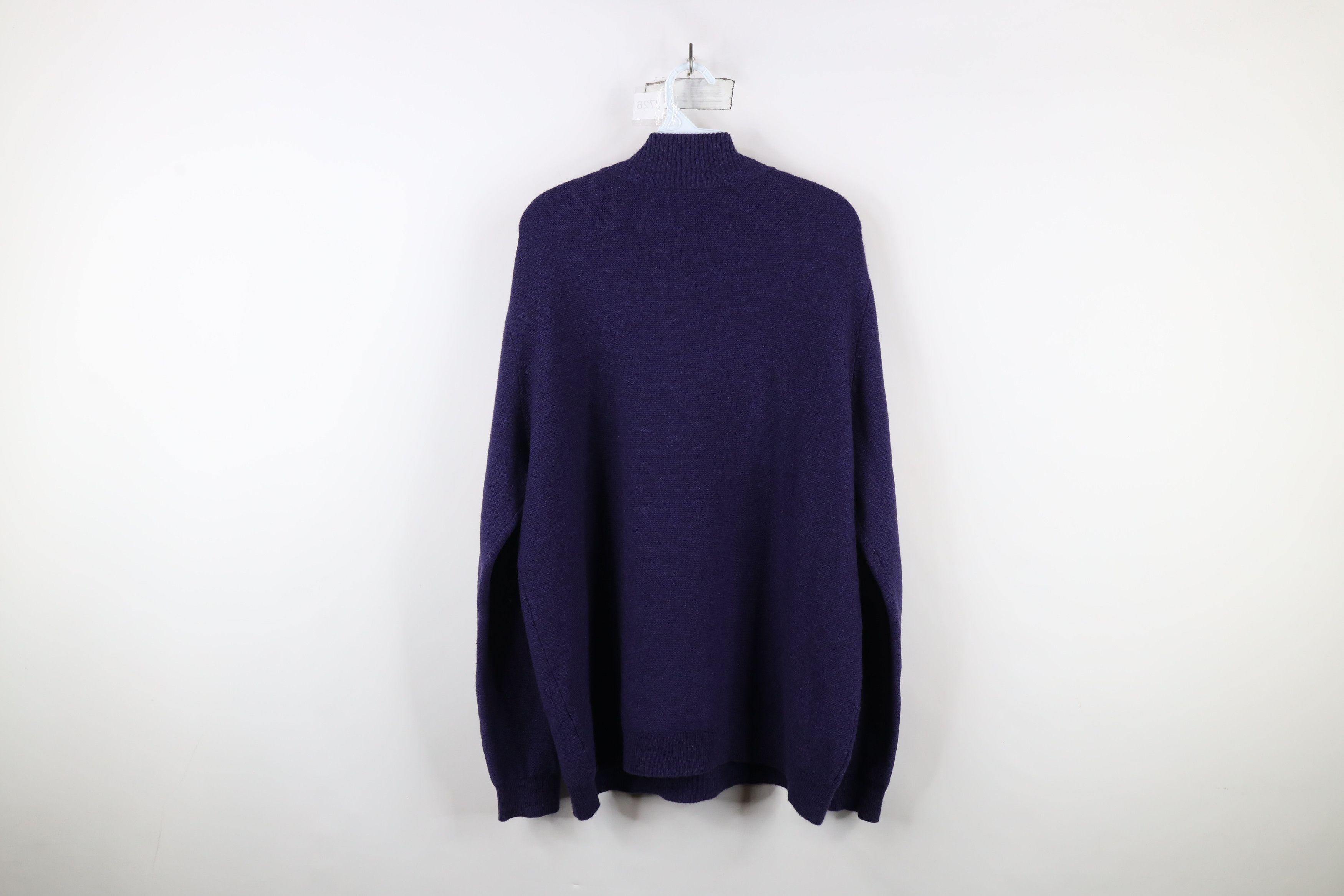Vintage Kinross Cashmere Blank Cashmere Knit Half Zip Sweater Purple Size US XL / EU 56 / 4 - 11 Thumbnail