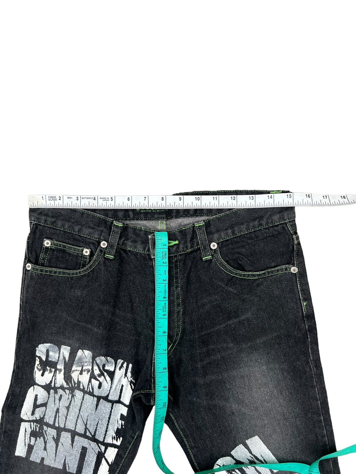 Japanese Brand Vintage 90s YOUTH Japan Clash Crime Fantasm Denim Jeans Size US 29 - 3 Thumbnail