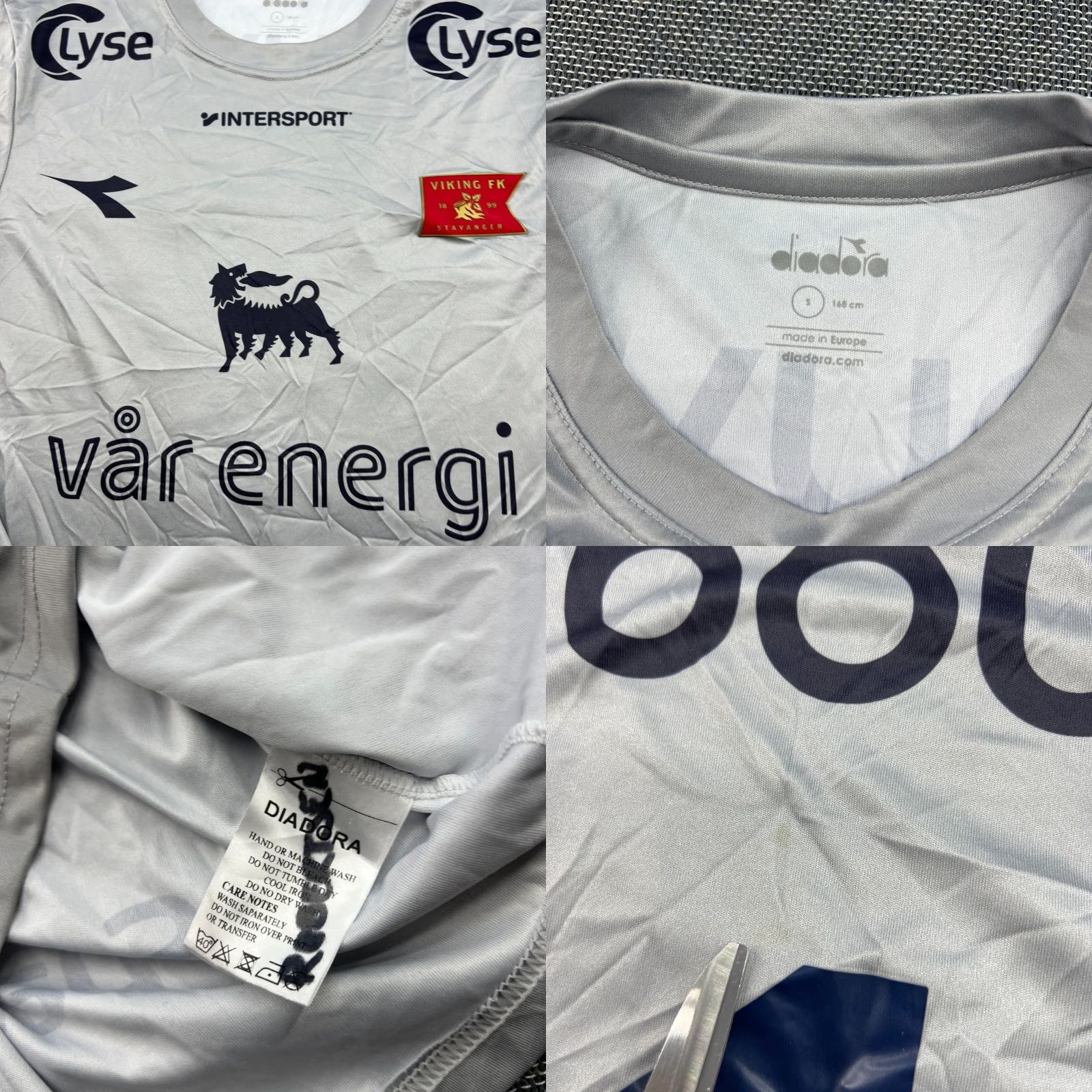 Diadora Diadora Viking FK Football Jersey Mens Small Gray Long Sleeve Shirt Sport Size US S / EU 44-46 / 1 - 8 Thumbnail