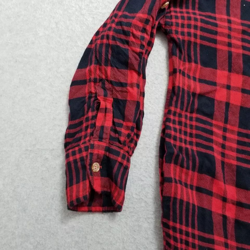 Other Entro Shirt Womens Small Red Plaid Button Up Oversized Size S / US 4 / IT 40 - 3 Thumbnail