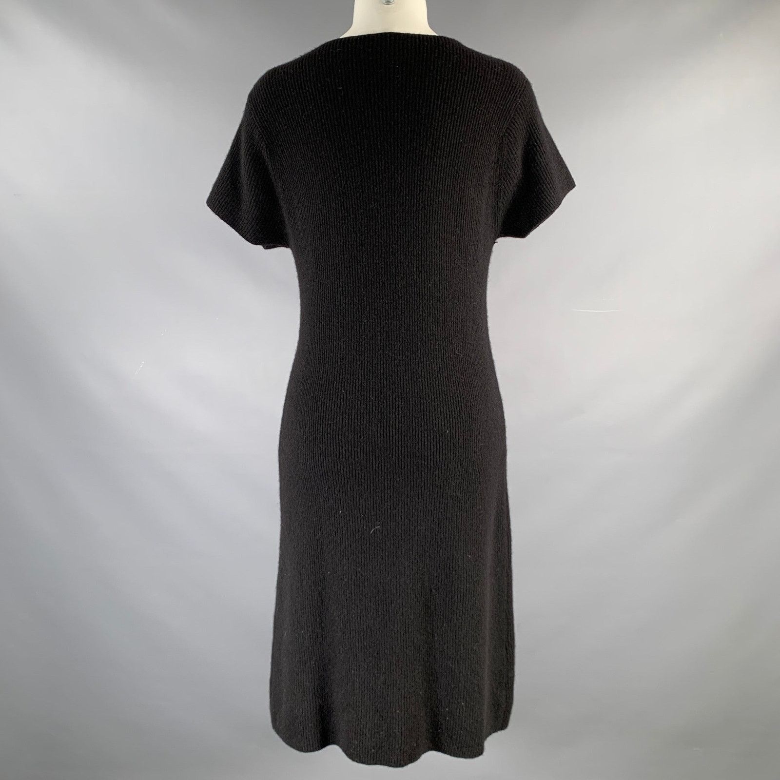 Vintage VINTAGE Size M Black Knit Short Sleeve Dress Size M / US 6-8 / IT 42-44 - 3 Thumbnail