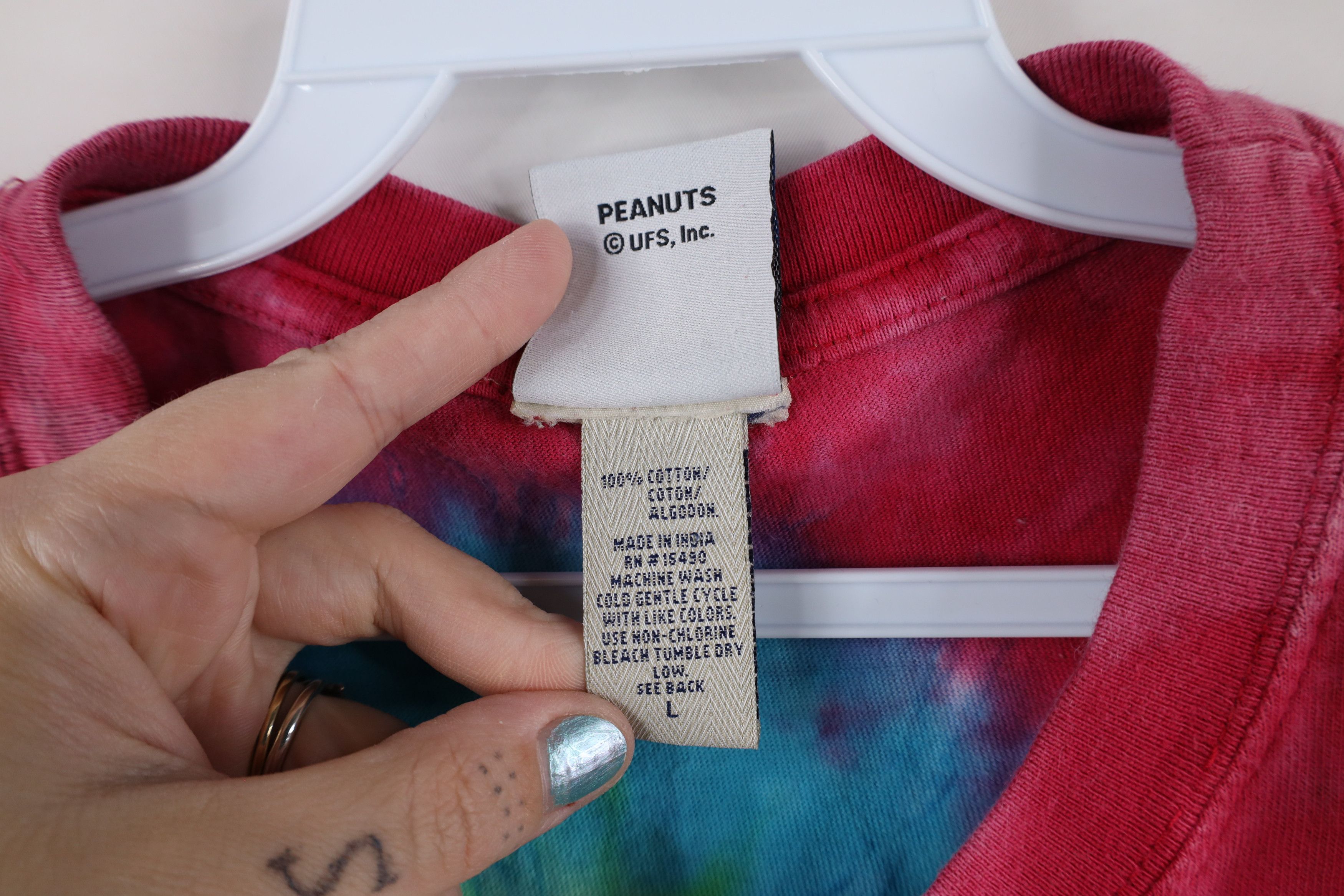 Vintage Vintage Snoopy Peanuts Rainbow Tie Dye Cedar Point T-Shirt Size US L / EU 52-54 / 3 - 7 Thumbnail