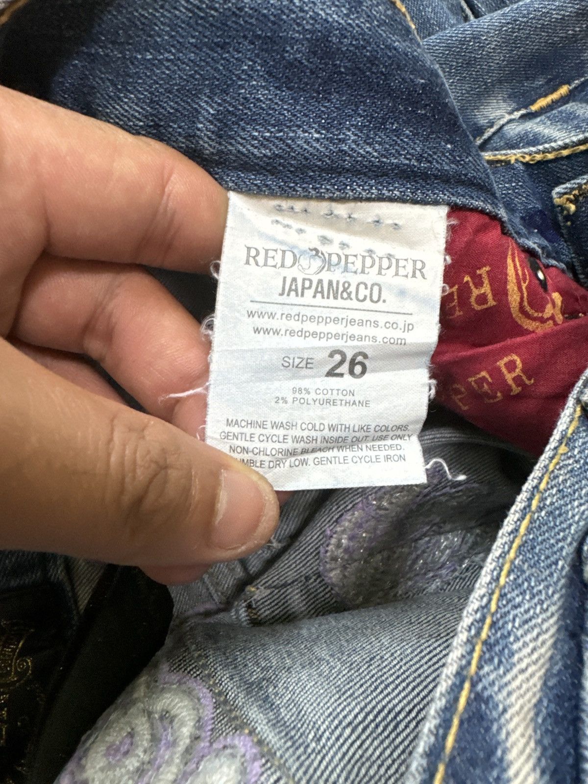 If Six Was Nine Acid Wash RedPepper Skinny Multi Pocket Jeans Low Rise Size US 28 / EU 44 - 15 Thumbnail