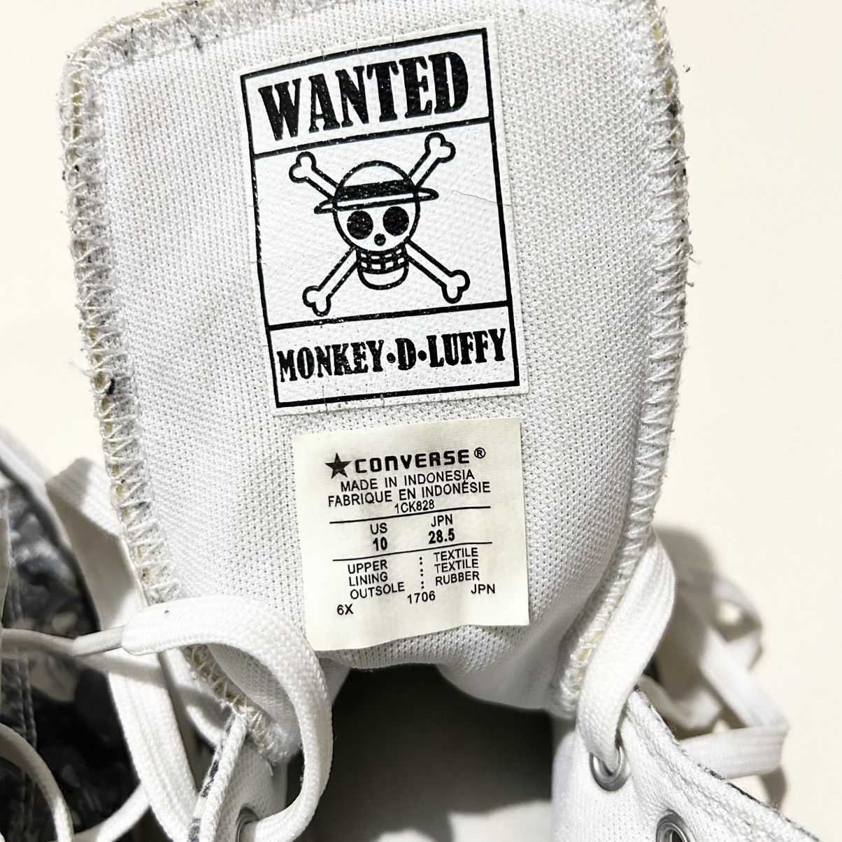Converse × One Piece One Piece x Converse All Star 100 PT HI White Black 1CK828 Size US 10 / EU 43 - 13 Thumbnail