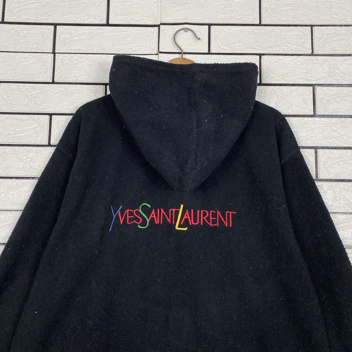 Yves Saint Laurent 📌Vintage Zipper Sweater Hoodie Yves Saint Laurent Big Logo Size US L / EU 52-54 / 3 - 10 Thumbnail