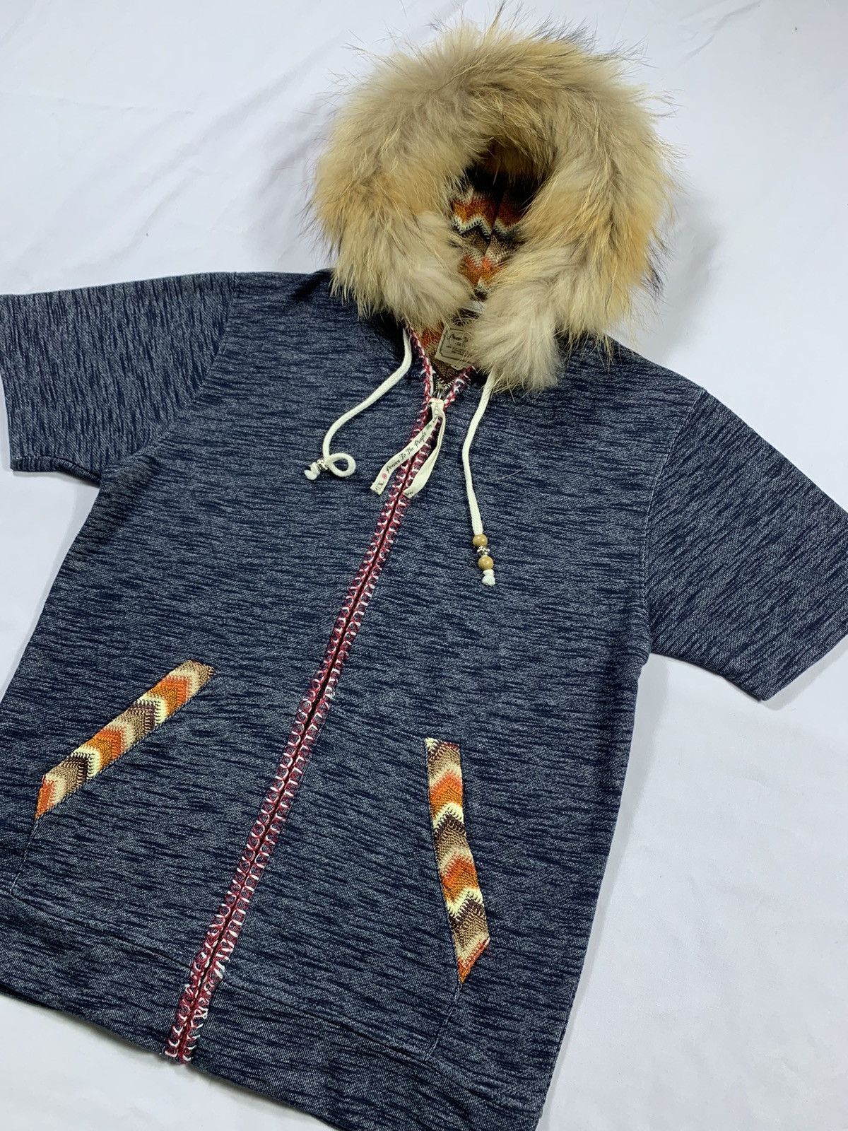 Le Grande Bleu (L.G.B.) ❤️‍🔥BINDING OFFER❤️‍🔥 Japanese Cultur Mix Fur Zip up Hoodie Size US M / EU 48-50 / 2 - 2 Thumbnail