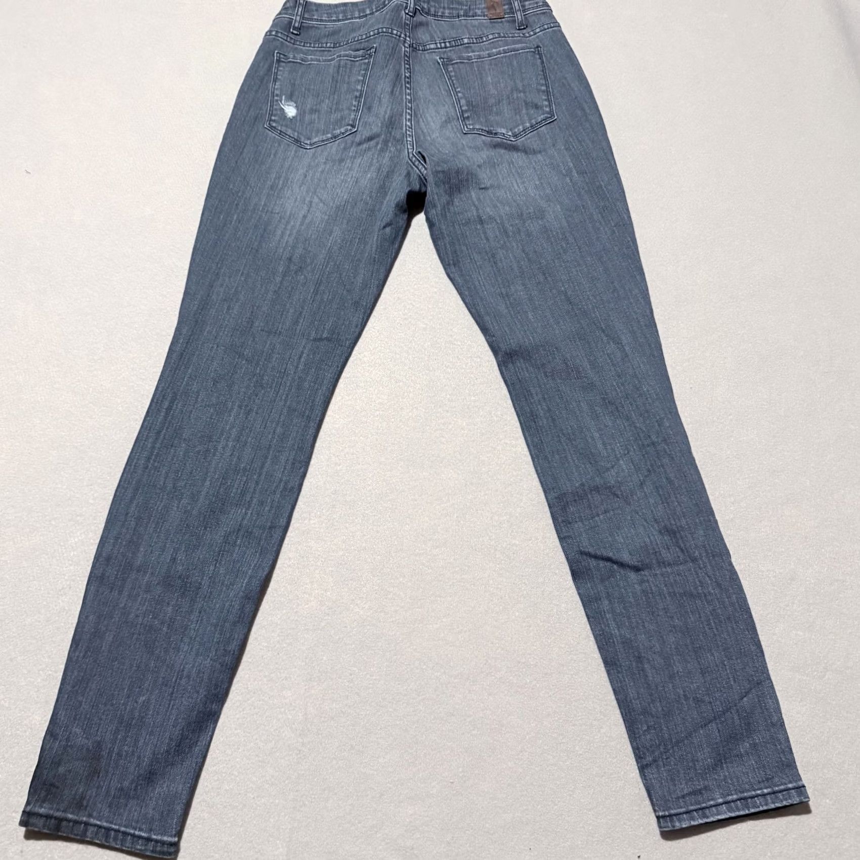 Vintage Simply Vera Vera Wang Jeans Women's Blue Denim Distressed Mid Rise Skinny - 6 Size 28" / US 6 / IT 42 - 2 Thumbnail