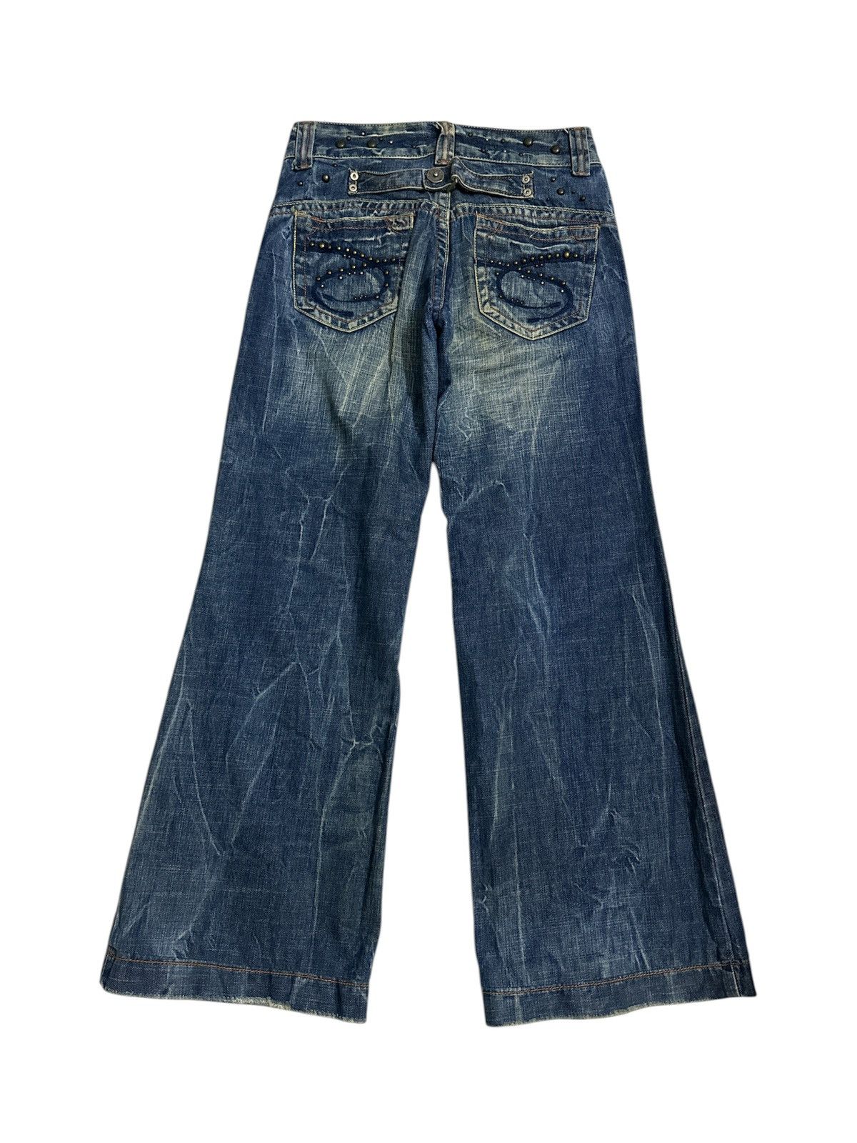 2000 Red Pepper Buckle Belt Flare Jeans Y2K Goa Lgb Jnco