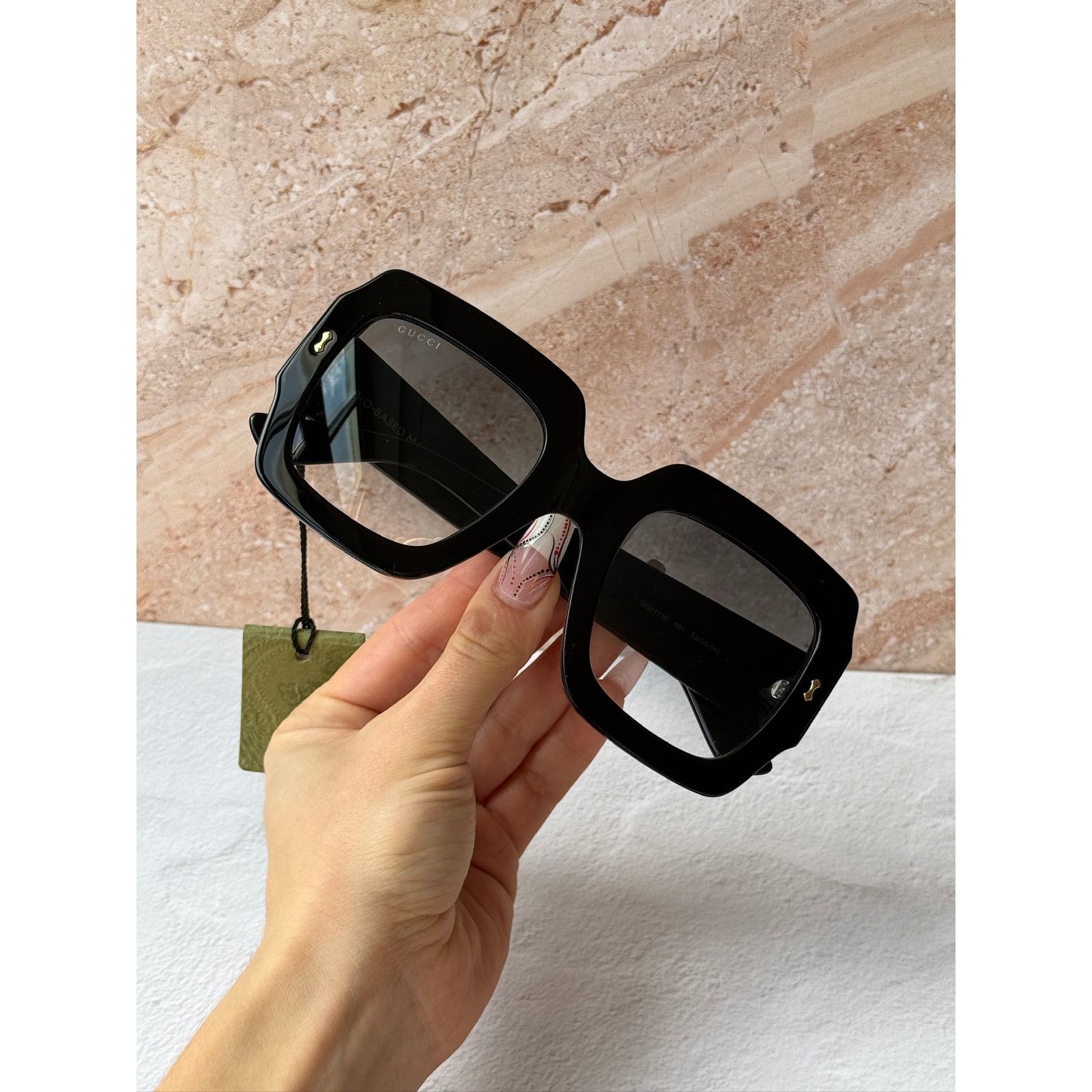 Gucci NEW Gucci GG1111S Black Square Oversized Sunglasses Size ONE SIZE - 8 Thumbnail